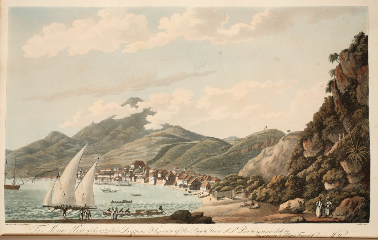 Pierre, Martynika, ilustracja z "An Account of the Campaign in the West Indies" autorstwa Rev. Cooper Willyams, litografia S. Alken, pub. Londyn 1796 autorstwa Cooper Willyams