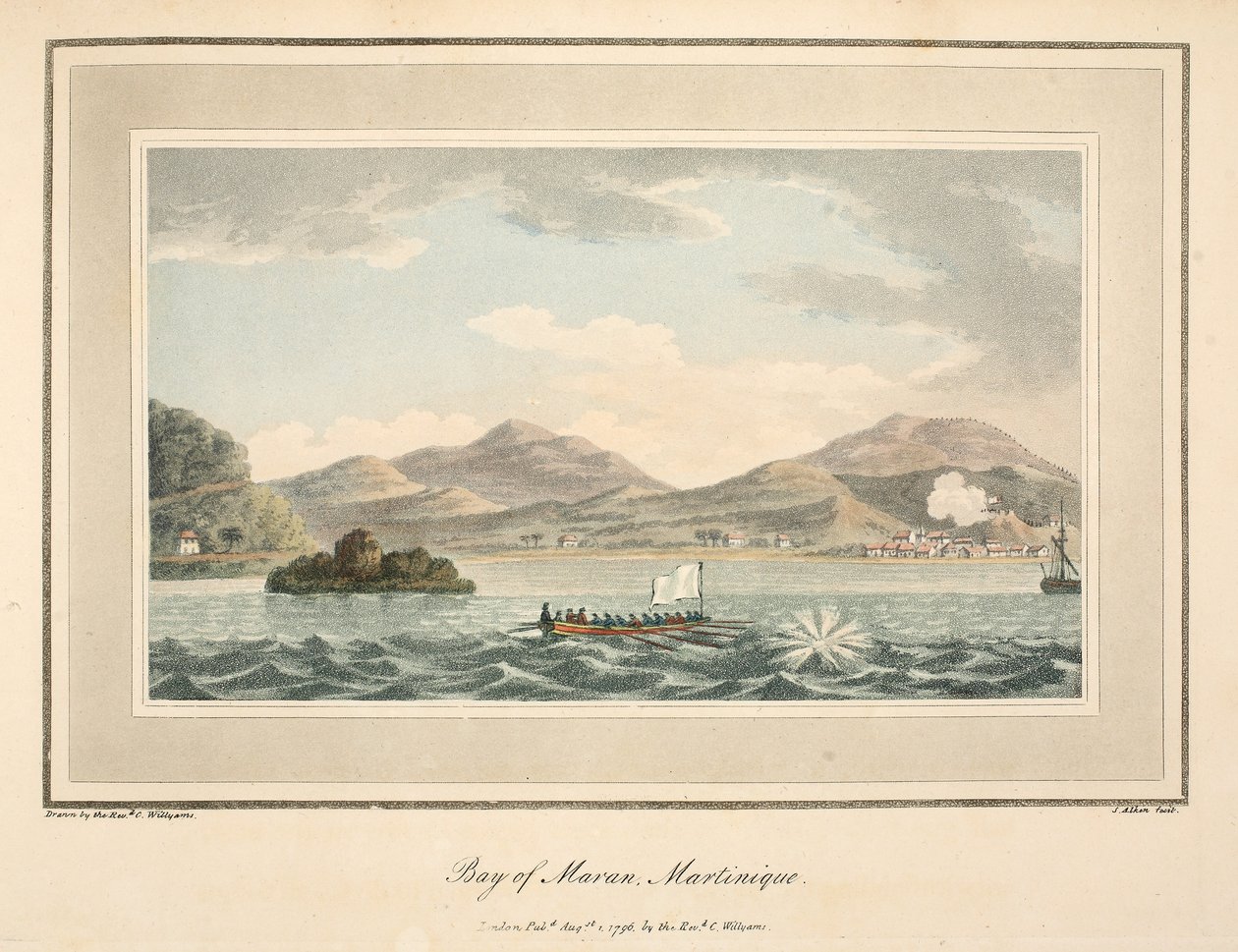Bay of Maran, Martynika, ilustracja z „Opisu kampanii w Indiach Zachodnich” ks. Coopera Willyamsa, litografia S. Alkena, wyd. Londyn 1796 autorstwa Cooper Willyams