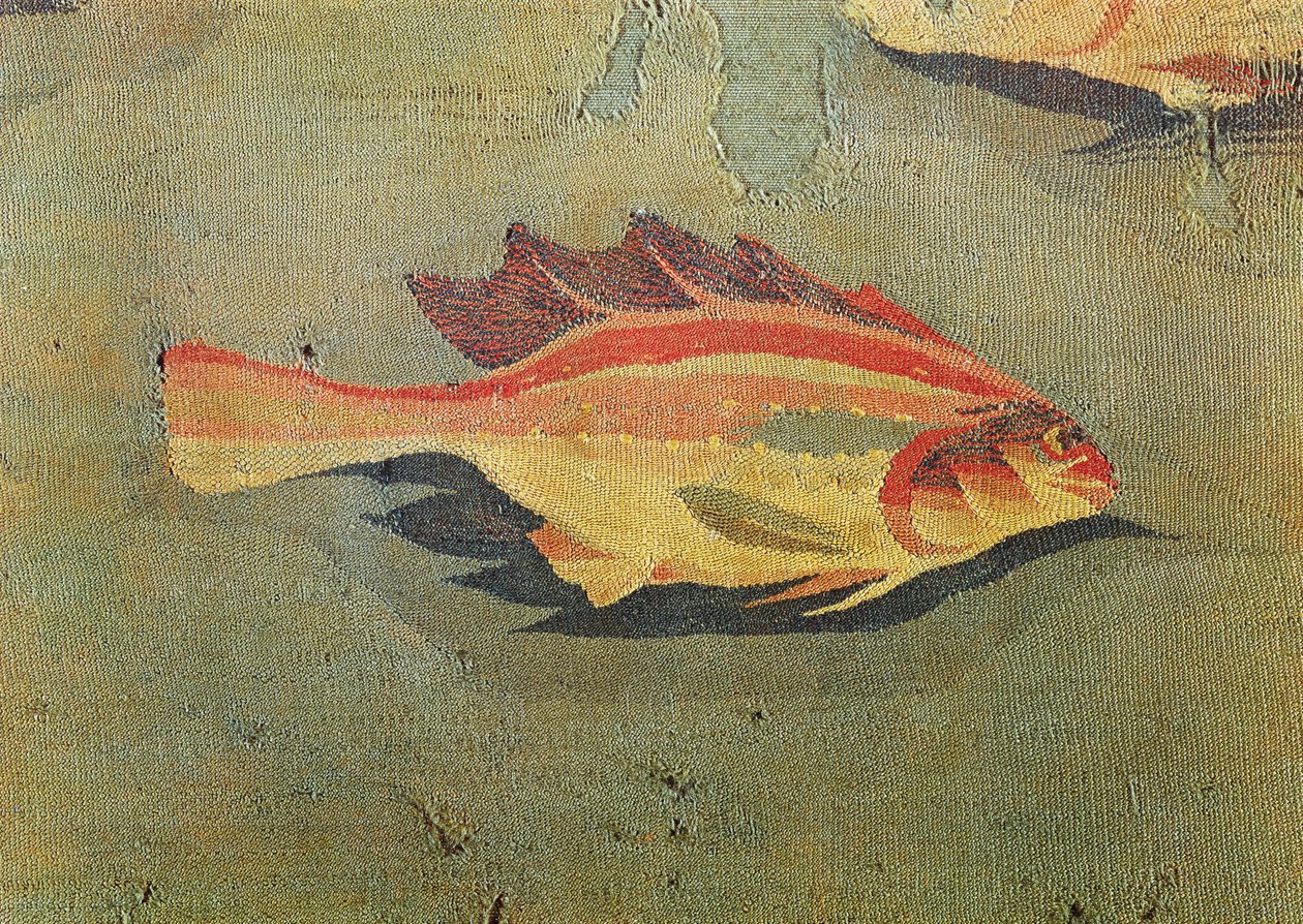 Fragment ryby z gobelinu, z Antinoe, gobelin wełniany, II-III w. autorstwa Coptic