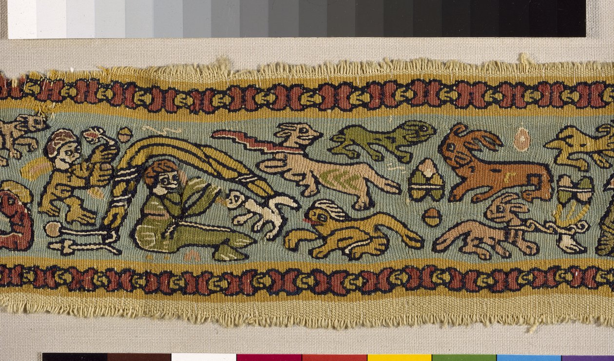 Tkanina polichromowana, 4-12 wiek (gobelin) (zob. także 114253) autorstwa Coptic