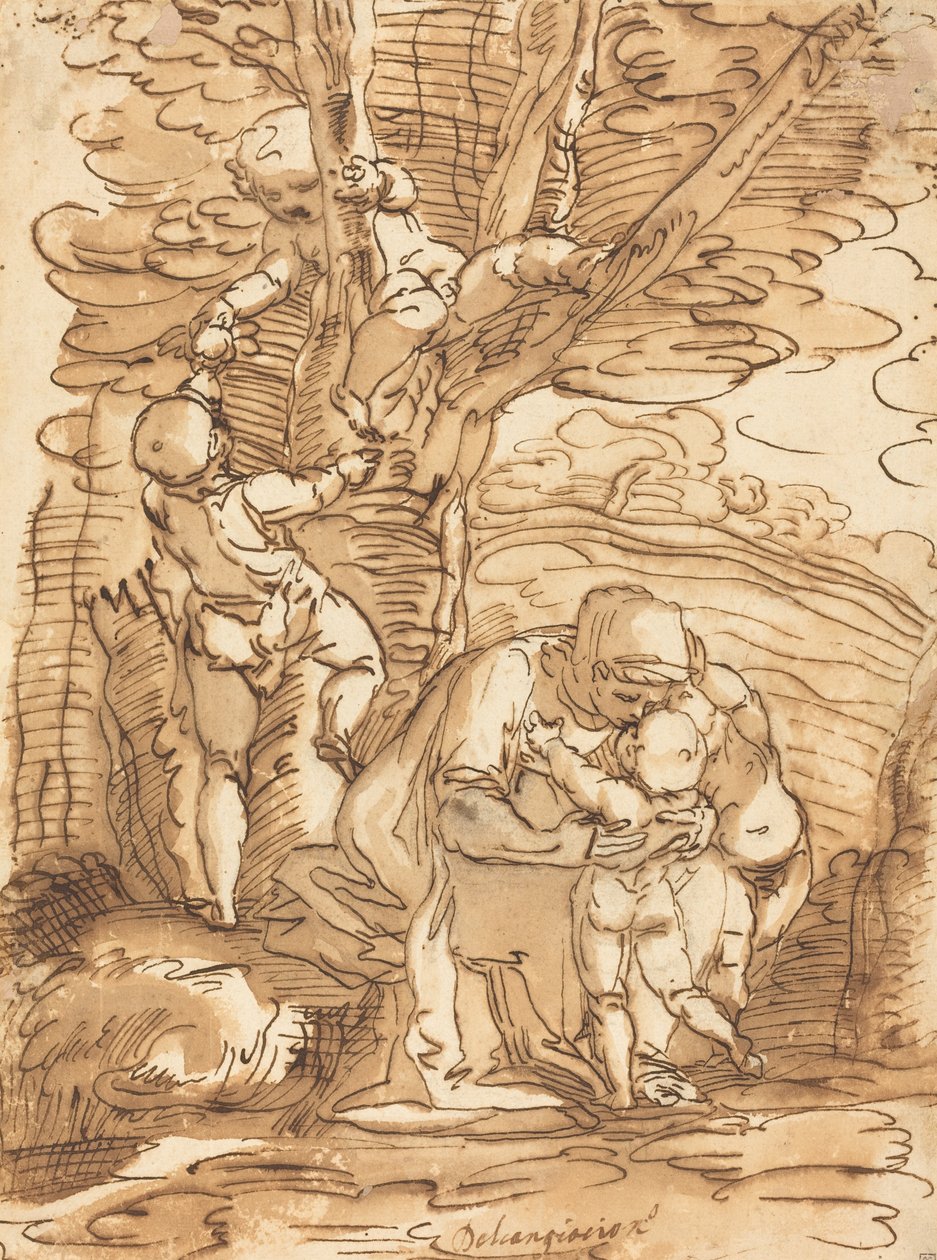 Jałmużna autorstwa Copy after Luca Cambiaso