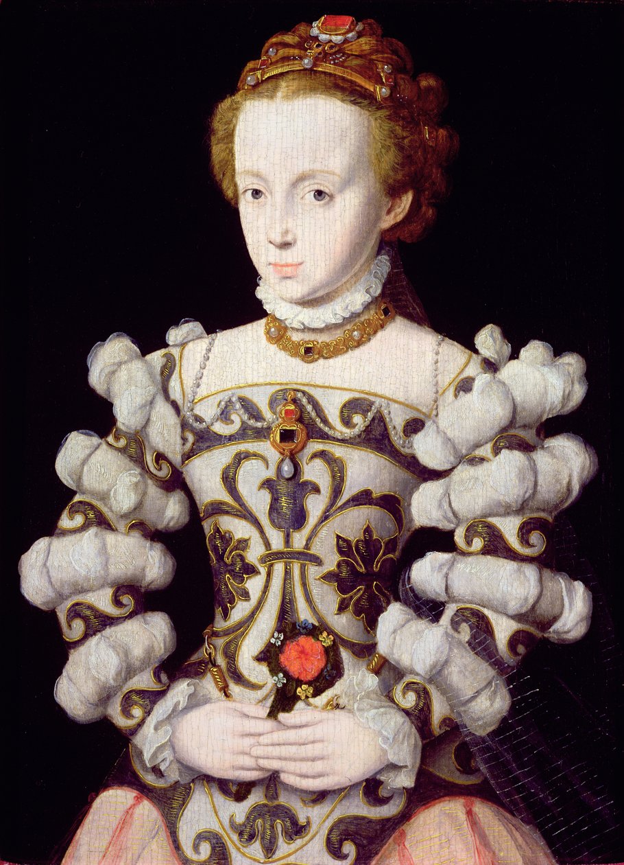 Portret dziewczynki trzymającej różę (panel) autorstwa Corneille de Lyon