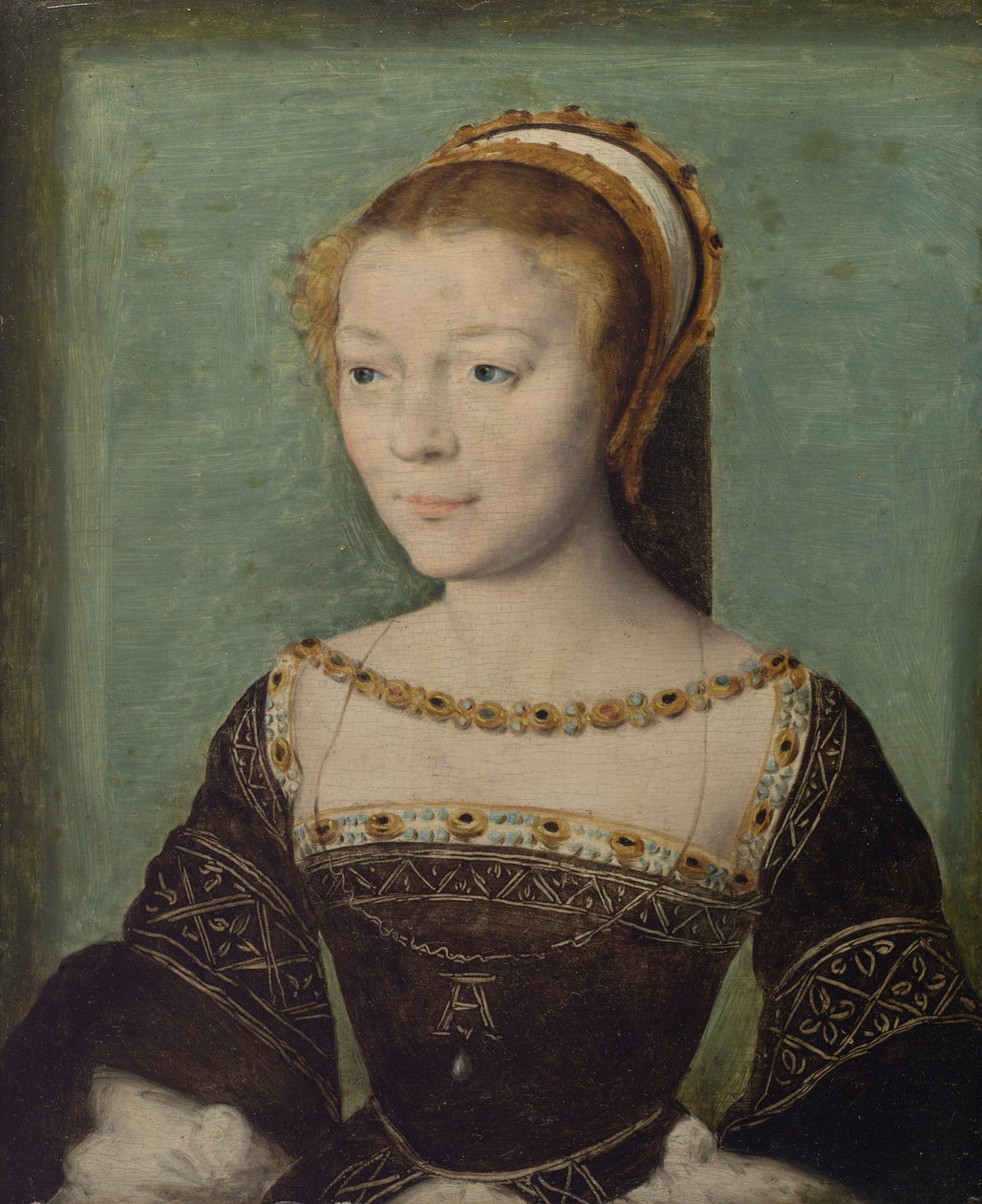 Anna de Pisseleu, księżna Etampes, ok. 1535-40 autorstwa Corneille de Lyon attr. to Corneille de Lyon attr. to