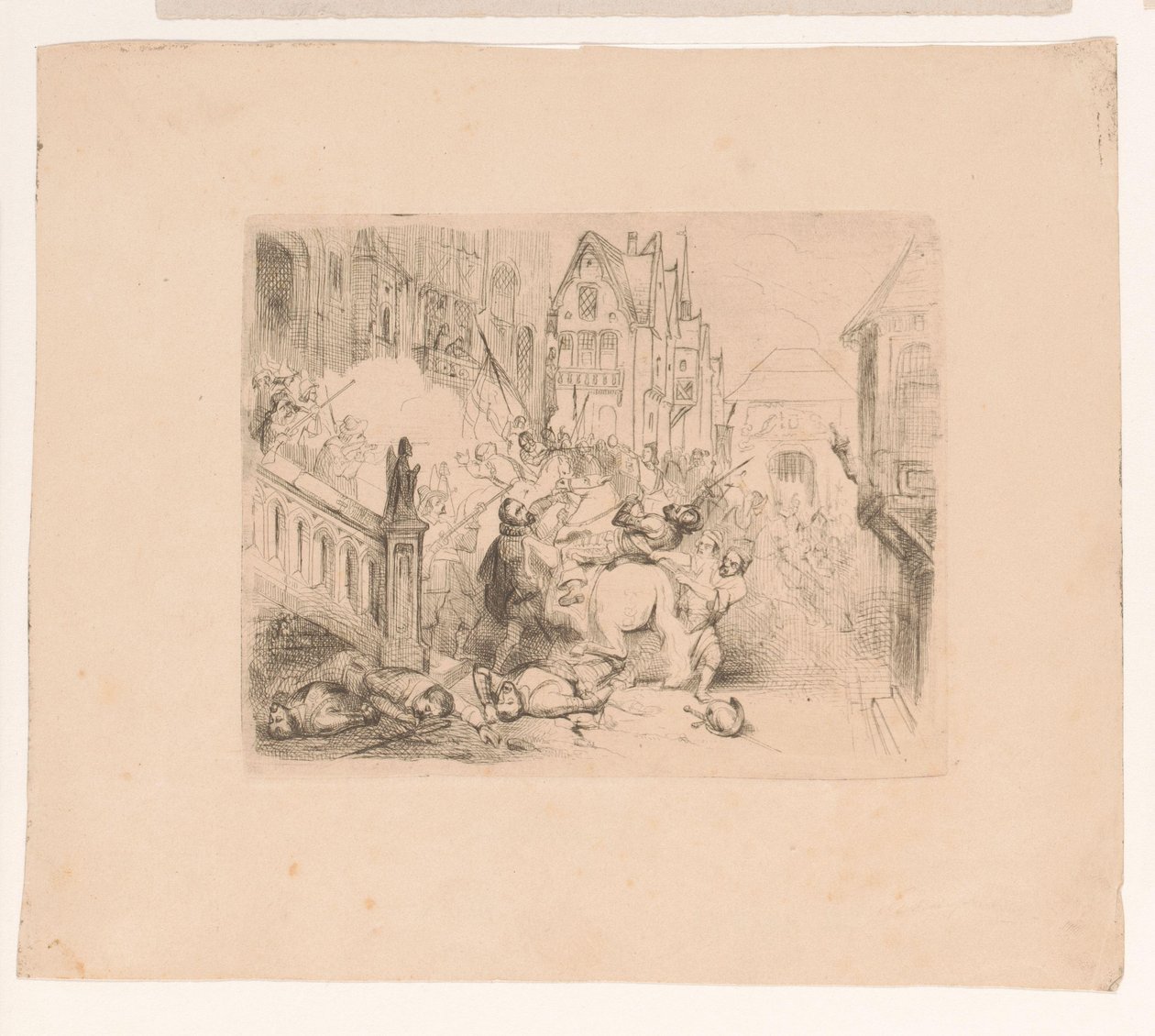 Frans Hercules van Anjou wydalony z Antwerpii autorstwa Corneille Seghers