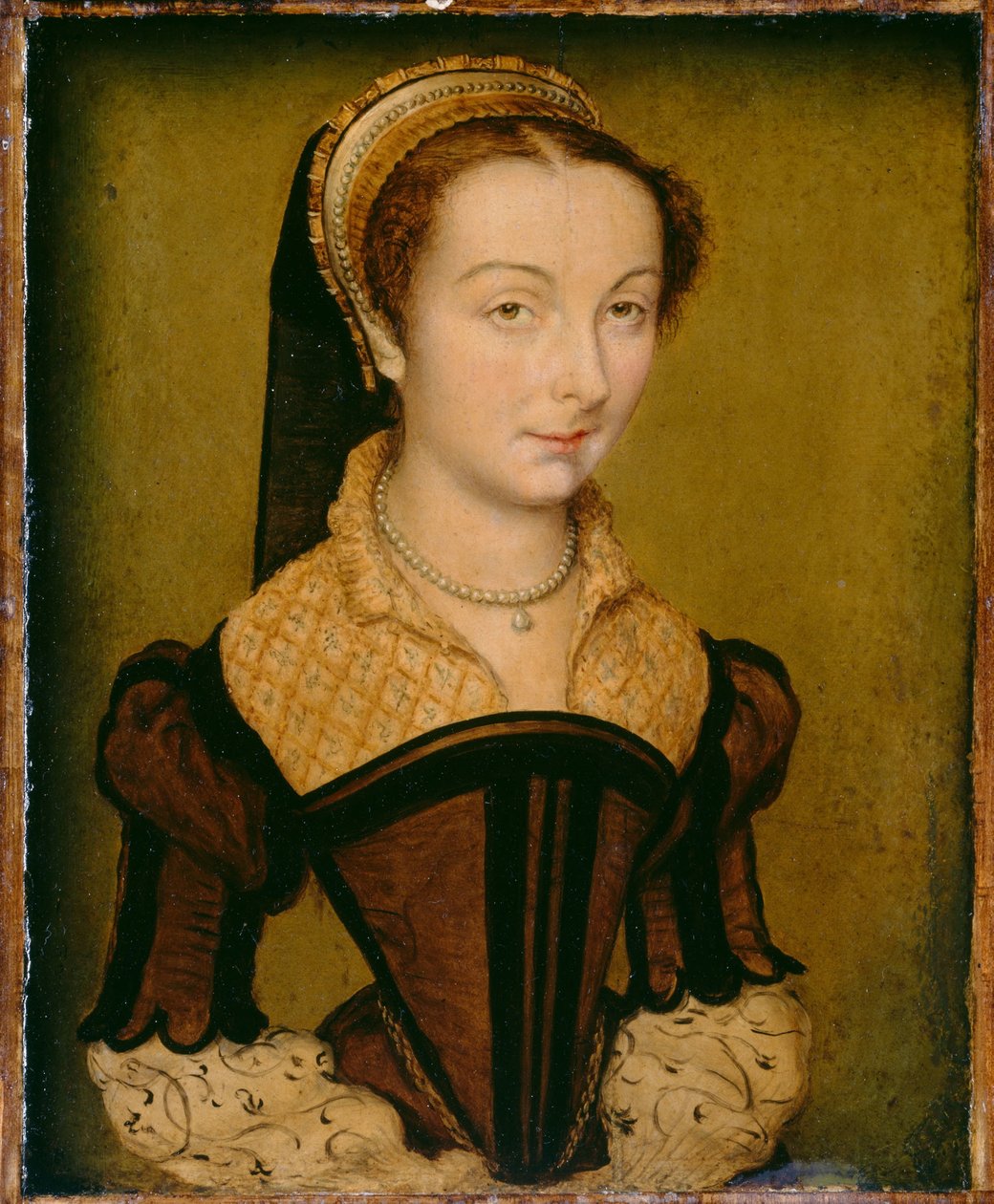 Portret Louise de Halluin, dame de Cipierre, ok. 1555 (olej na płycie) autorstwa Corneille de Lyon