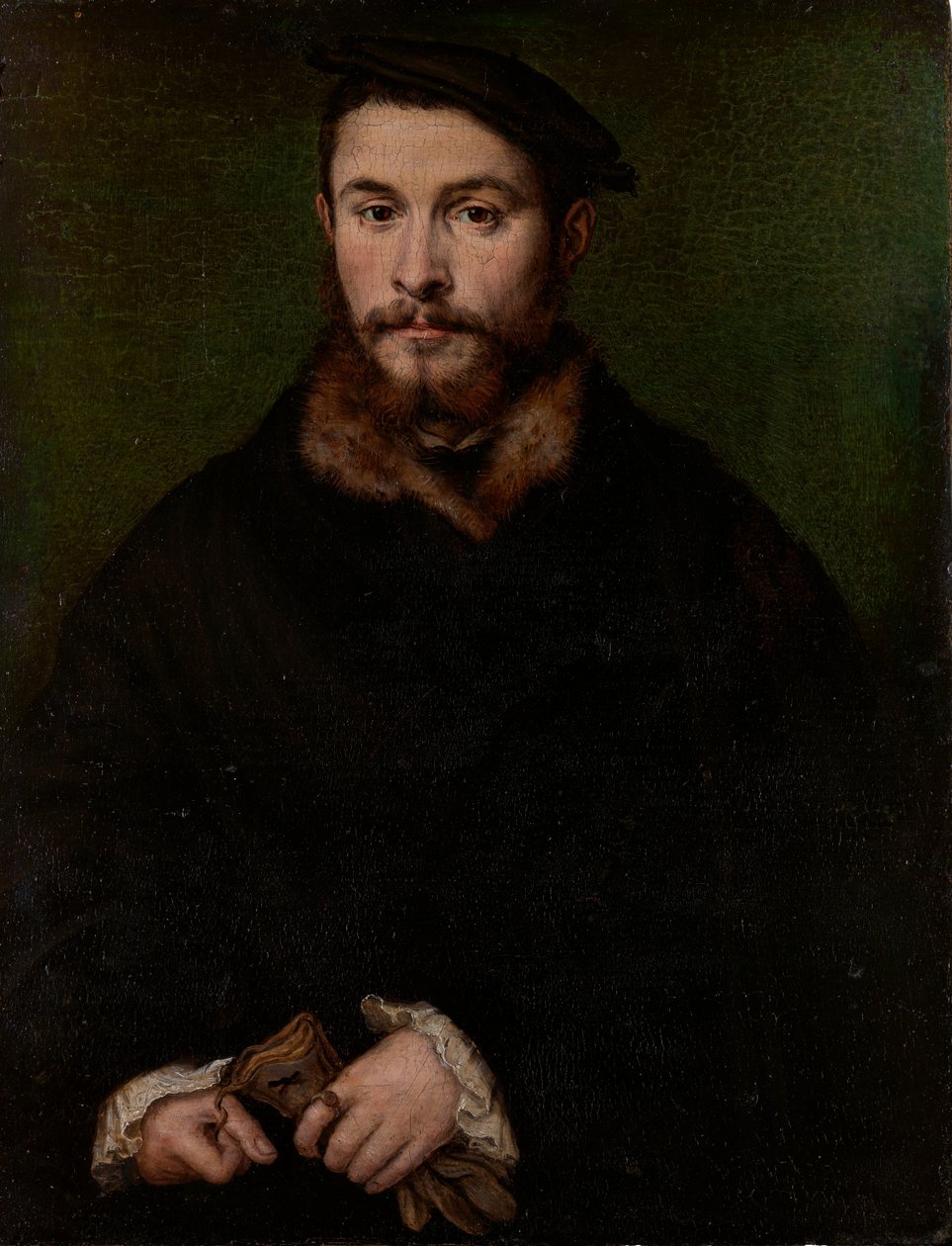 Portret mężczyzny w rękawiczkach, ca. 1535. autorstwa Corneille de Lyon