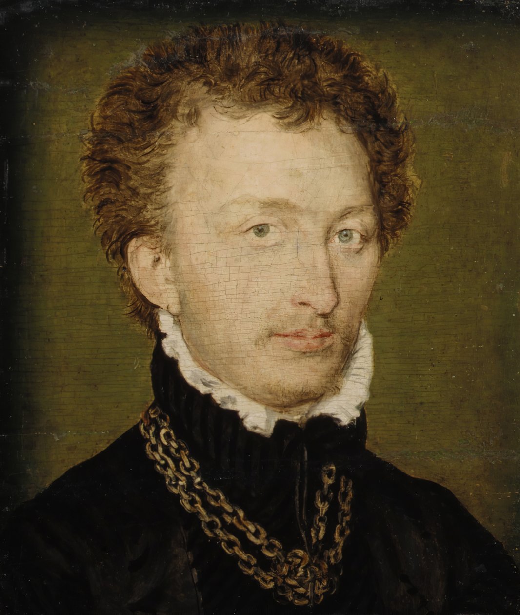 Portret mężczyzny ze złotym łańcuchem. autorstwa Corneille de Lyon