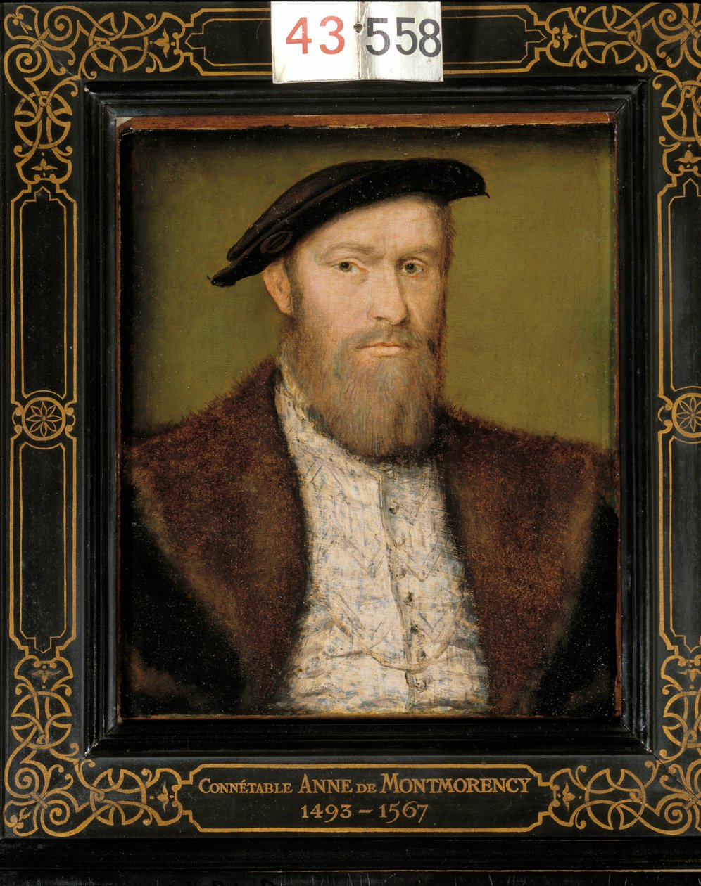 Portret Connetable Anne Duc z Montmorency (1493-1567). Obraz flamandzki autorstwa Corneille De Lyon (Corneille de The Hague) (1500/1510-1574) autorstwa Corneille de la  Haye