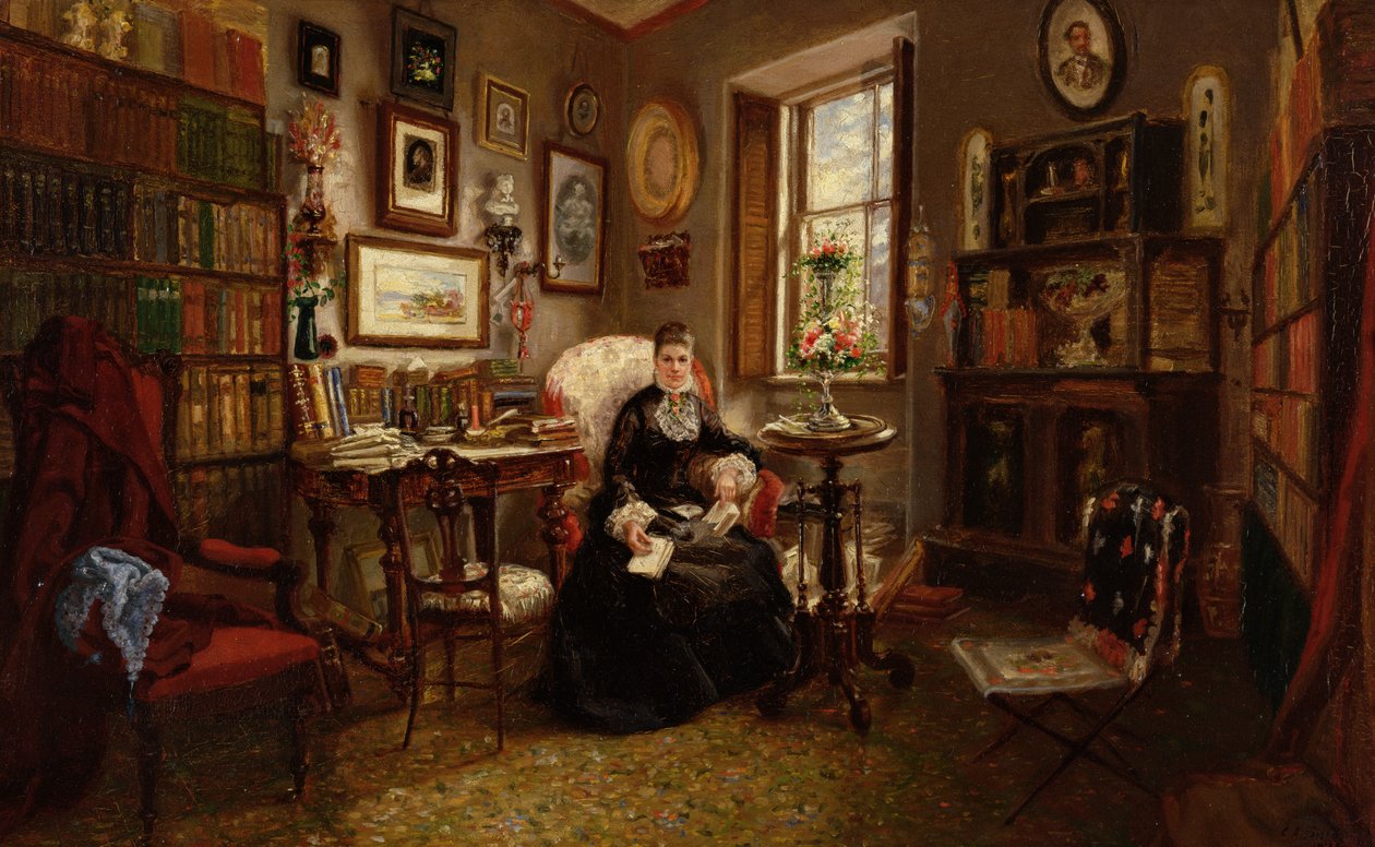 Pani Martha J. Lamb, 1878 (olej na płycie pilśniowej) autorstwa Cornelia Adele Strong Fassett