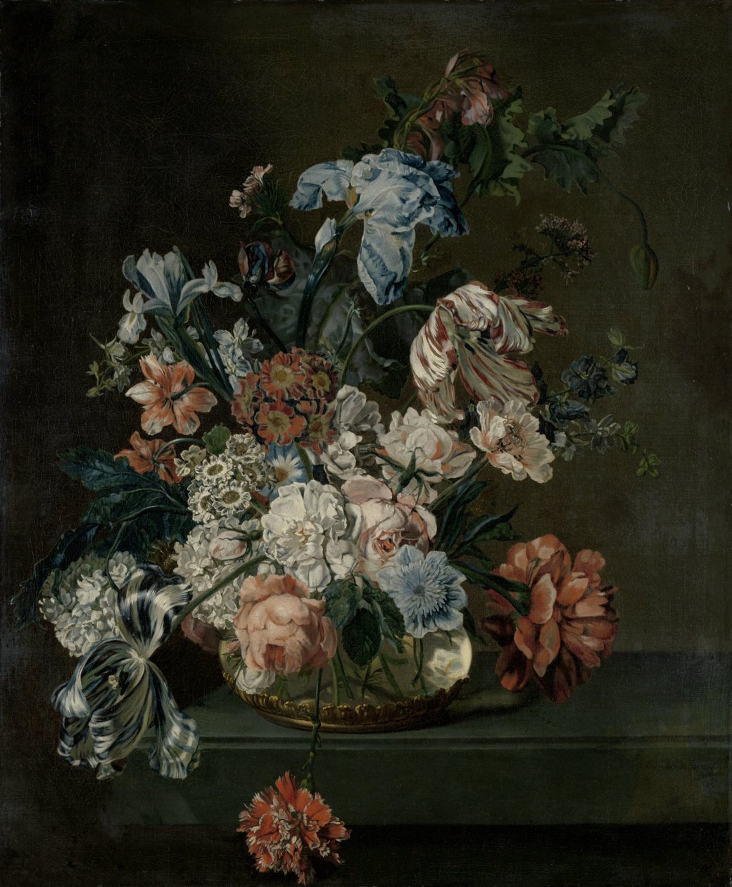 Martwa natura z kwiatami autorstwa Cornelia van der Mijn (signed by artist)