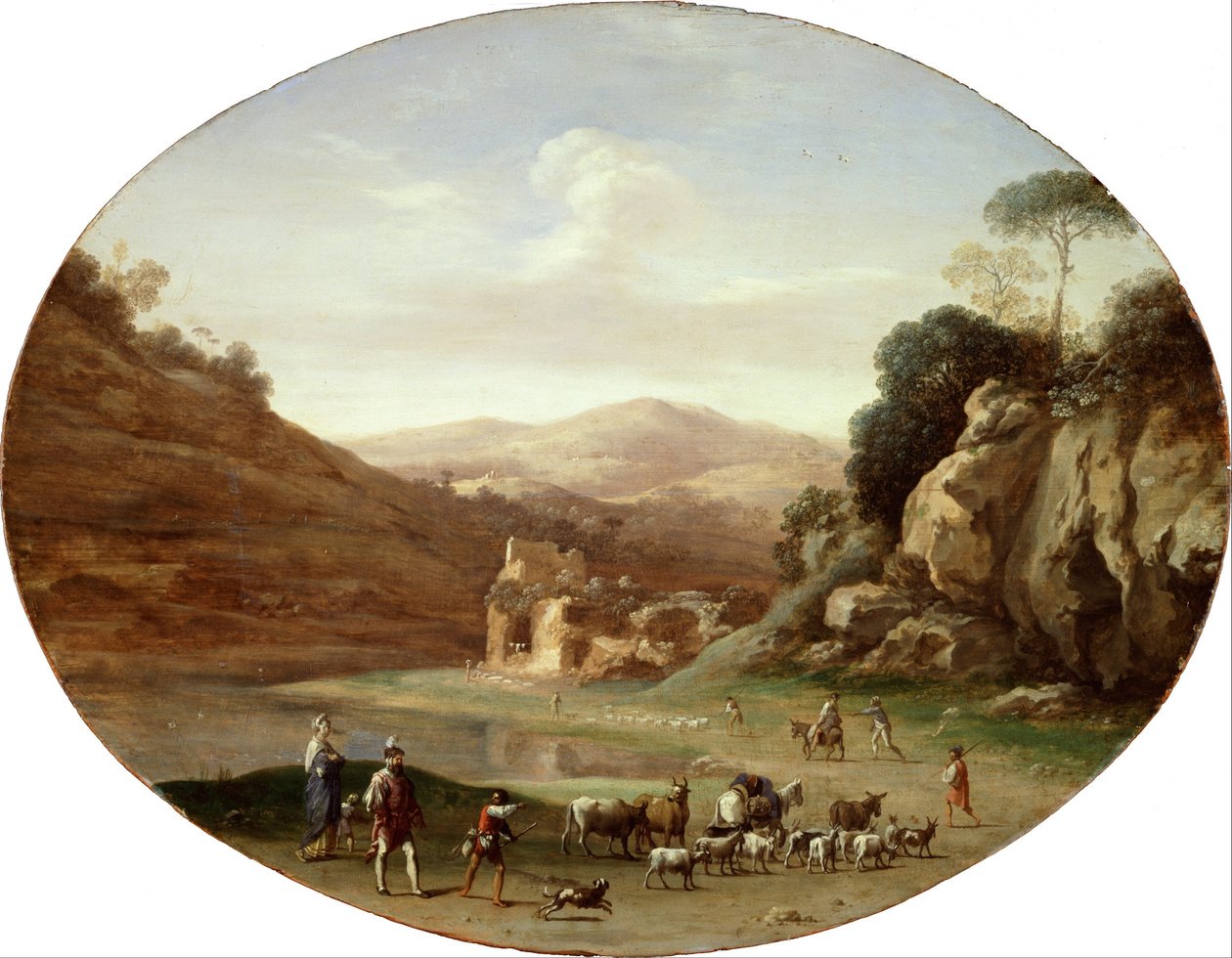 Dolina z ruinami i figurami autorstwa Cornelis van Poelenburch