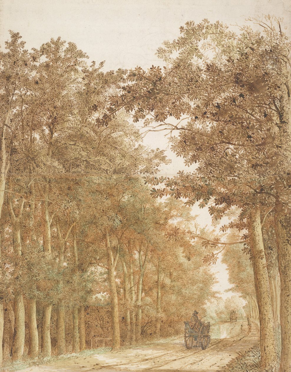 Droga leśna z dwoma wozami konnymi, ok. 1930 r. 1638-1642 autorstwa Hendrick Cornelisz. Vroom