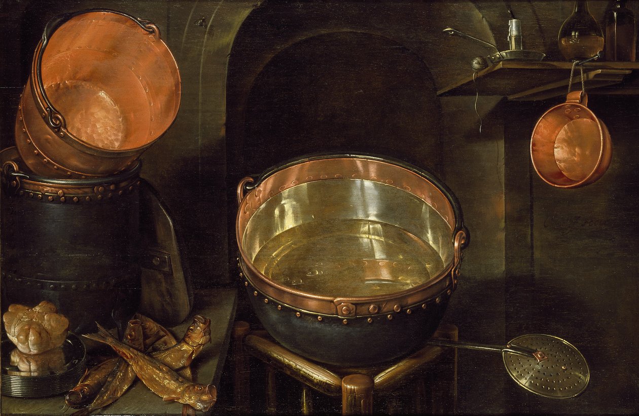 Martwa natura z przyborów kuchennych, XVII wiek autorstwa Cornelis Jacobsz