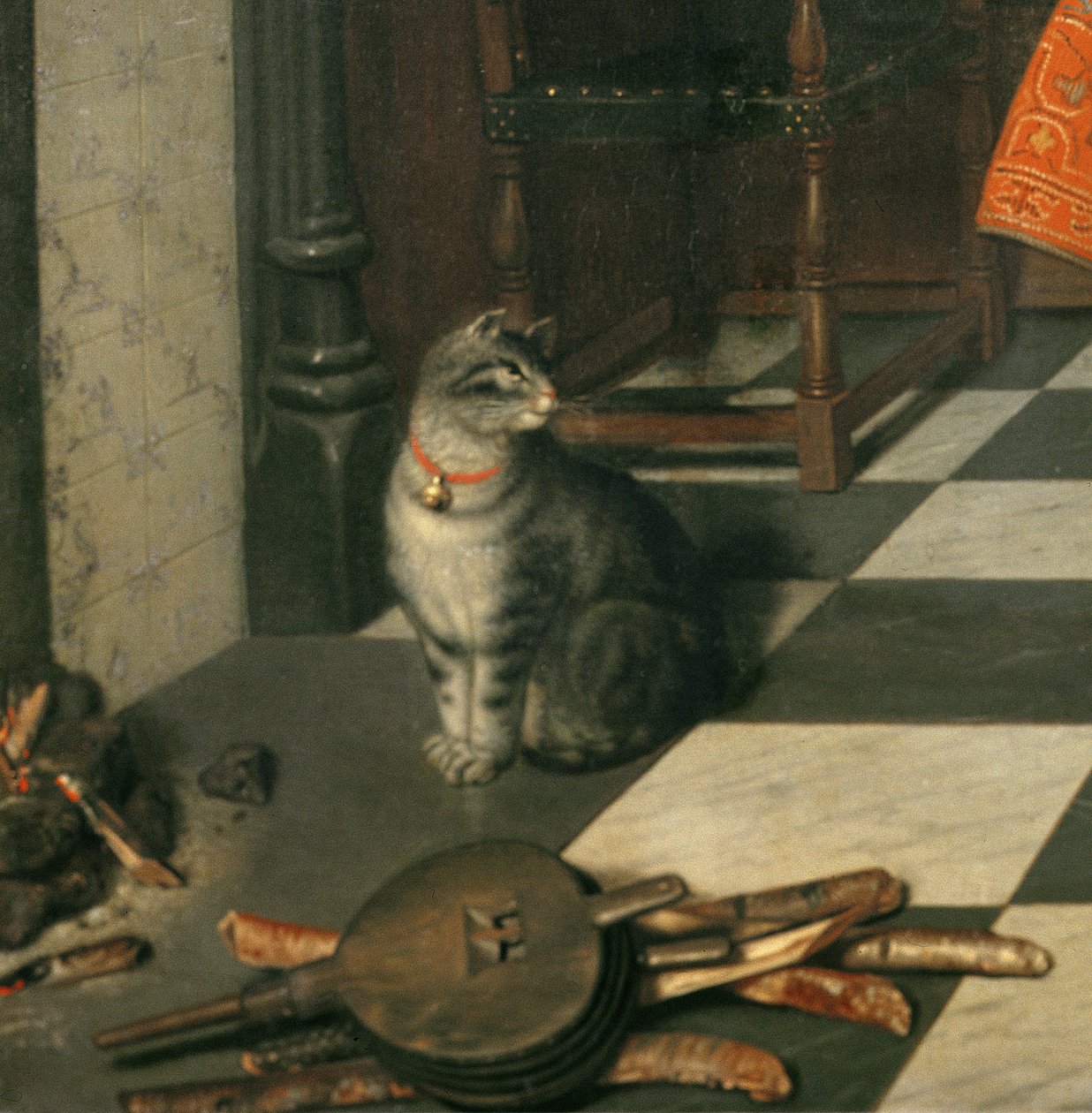 Szachiści, c.1670 (szczegóły z 17227) autorstwa Cornelis de Man