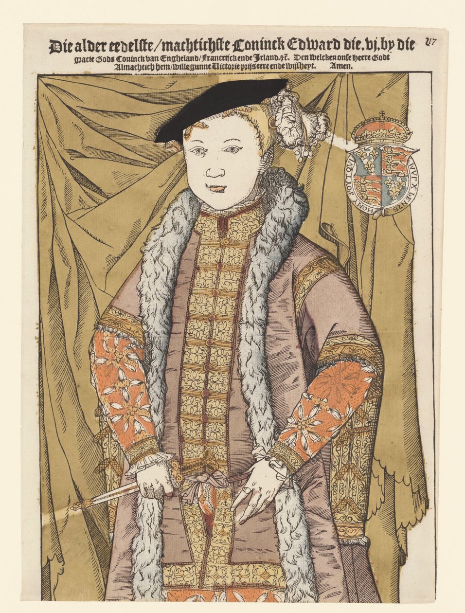 Portret Edwarda VI z Anglii autorstwa Cornelis Anthonisz. (manner of)