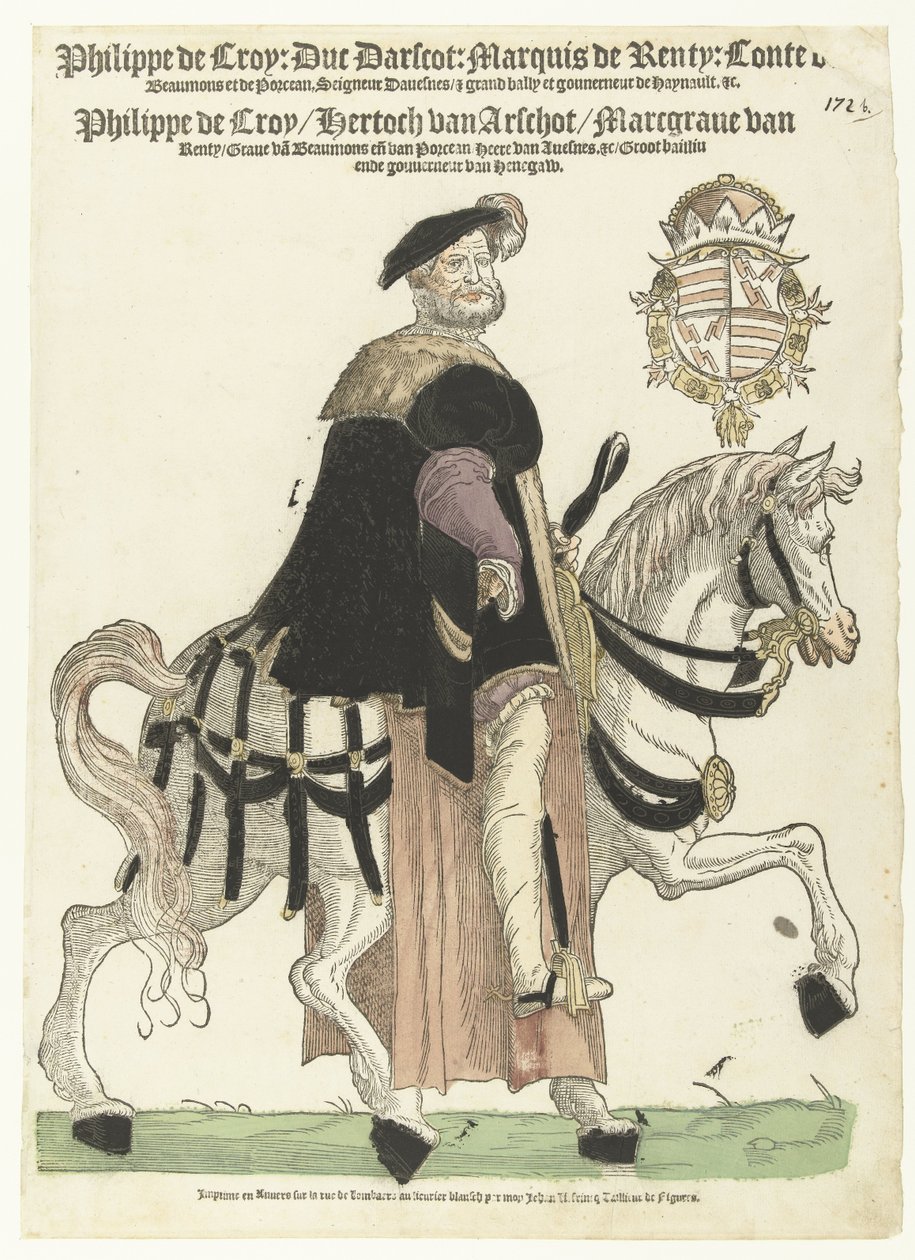 Portret Philipa de Croy na koniu autorstwa Cornelis Anthonisz. (manner of)