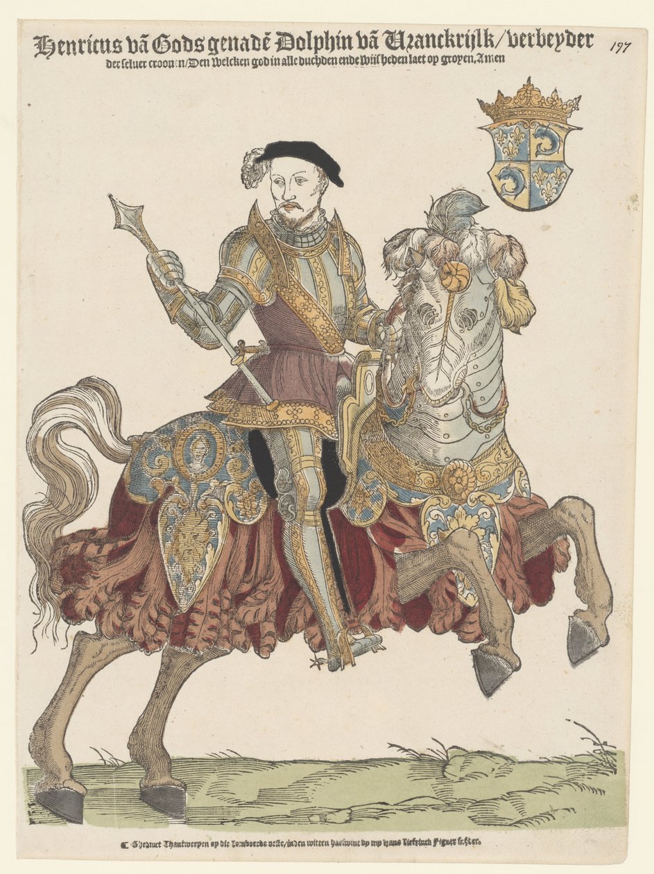 Portret Henryka II z Francji na koniu autorstwa Cornelis Anthonisz. (manner of)