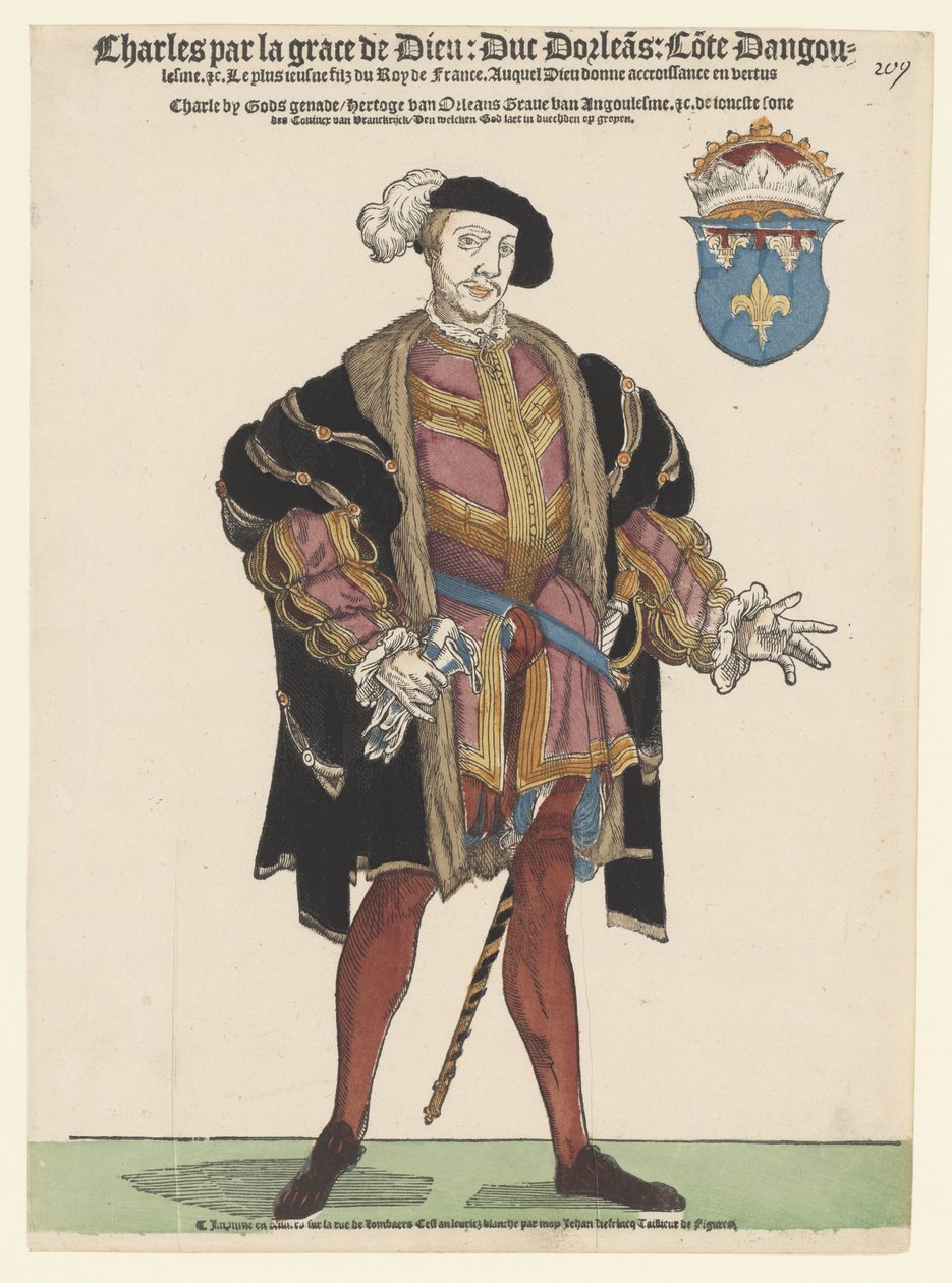 Portret Karola z Orleanu autorstwa Cornelis Anthonisz. (manner of)