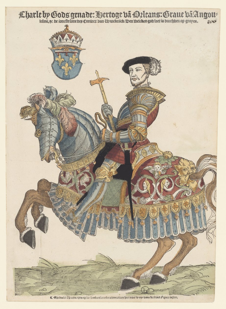 Portret Karola Orleańskiego na koniu autorstwa Cornelis Anthonisz. (manner of)