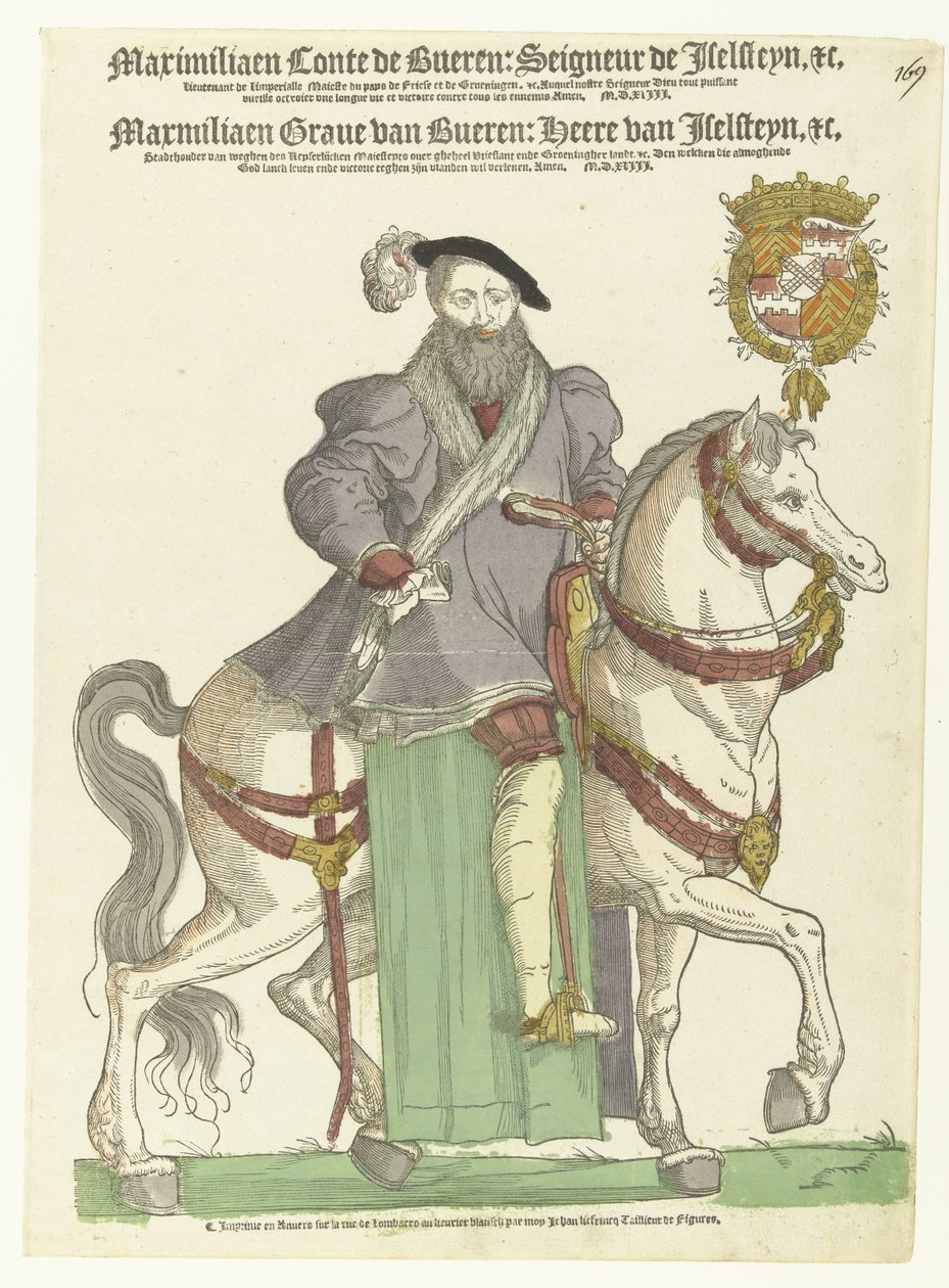 Portret Maksymiliana van Burena na koniu autorstwa Cornelis Anthonisz. (manner of)