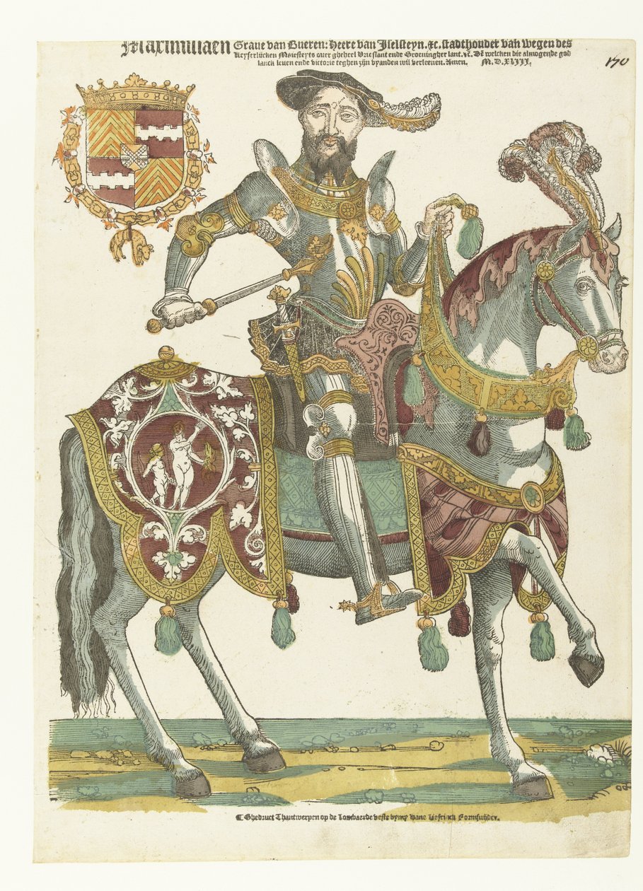 Portret Maksymiliana van Burena na koniu autorstwa Cornelis Anthonisz. (manner of)