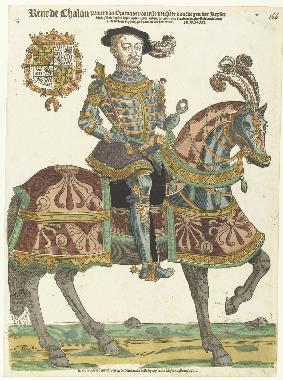 Portret René de Châlon na koniu autorstwa Cornelis Anthonisz. (manner of)