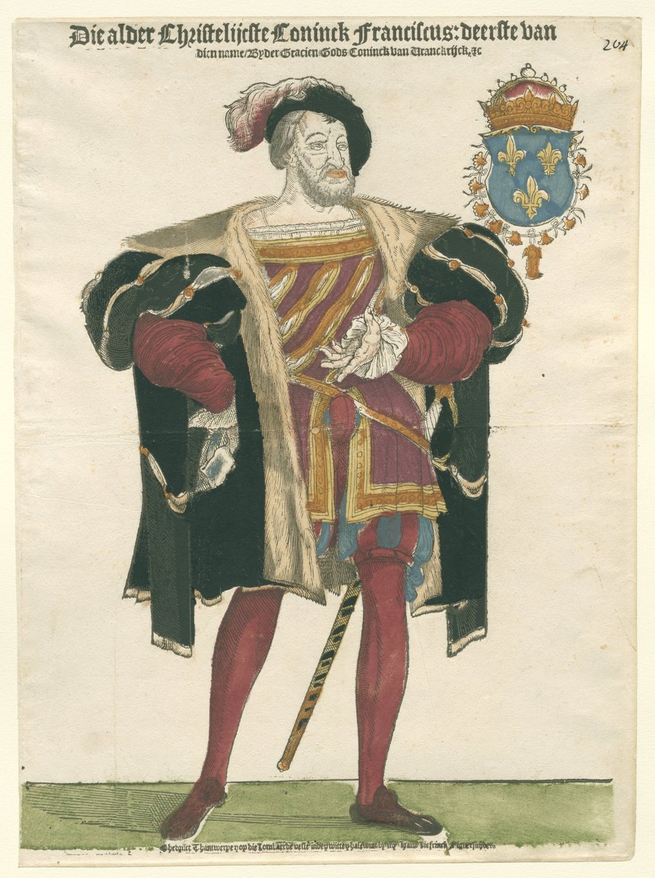 Portret króla Franciszka I Francji autorstwa Cornelis Anthonisz. (manner of)