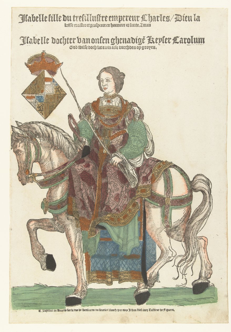 Portret księżniczki Izabeli na koniu autorstwa Cornelis Anthonisz. (manner of)