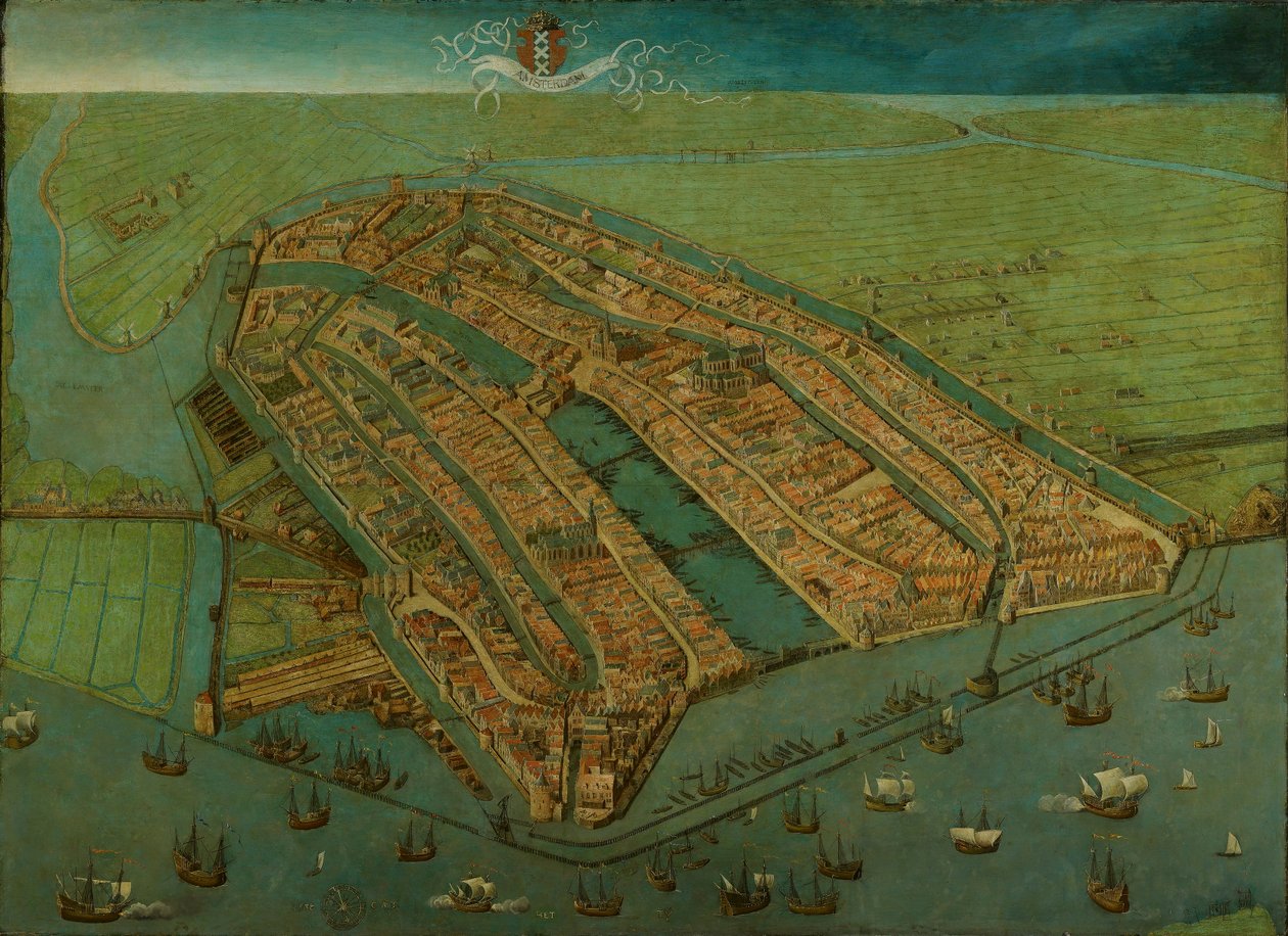 Widok Amsterdamu z lotu ptaka autorstwa Cornelis Anthonisz.