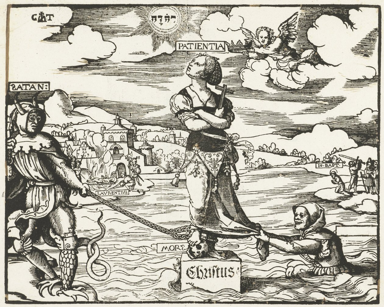 Cierpliwość (Patientia) na kamieniu w wodzie autorstwa Cornelis Anthonisz.