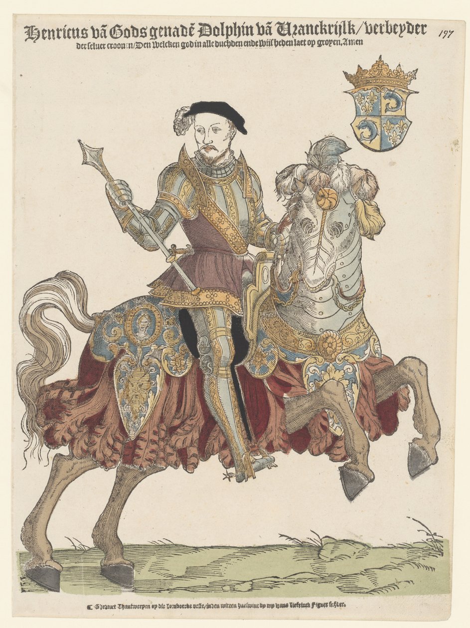 Portret króla Francji Henryka II na koniu, 1542-1543 autorstwa Cornelis Anthonisz.