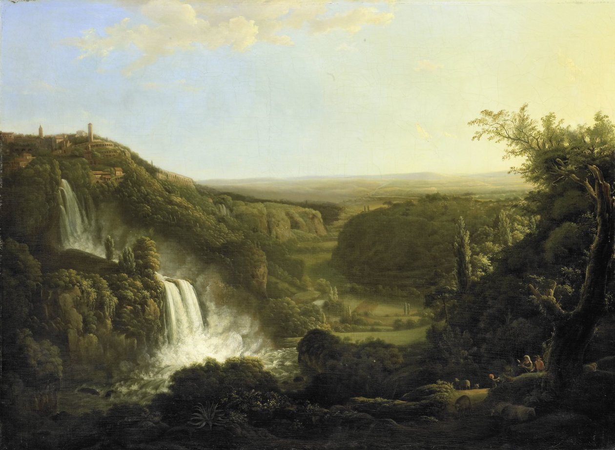 Dolina Anio z wodospadami Tivoli autorstwa Cornelis Apostool