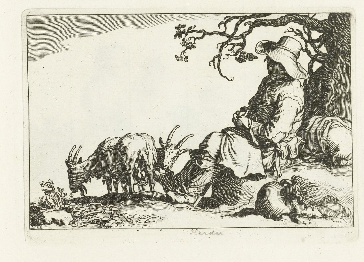 pasterz kóz 16 grafik z różnych serii autorstwa Cornelisa i Frederika Bloemaerta (tytuł serii) autorstwa Cornelis Bloemaert (II)