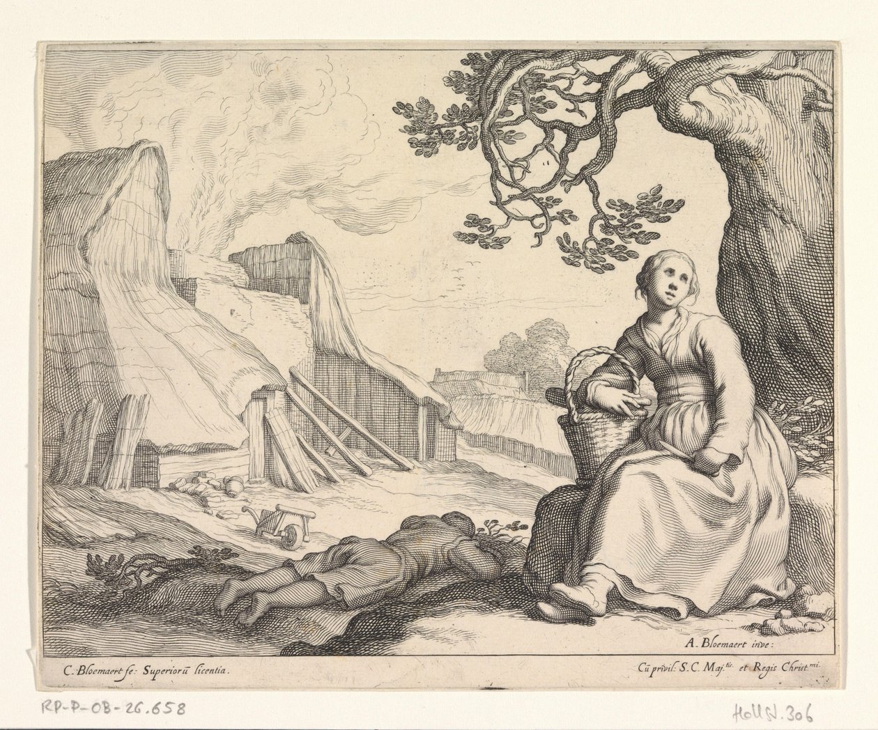 Kobieta w piecu wapienniczym autorstwa Cornelis Bloemaert (II)