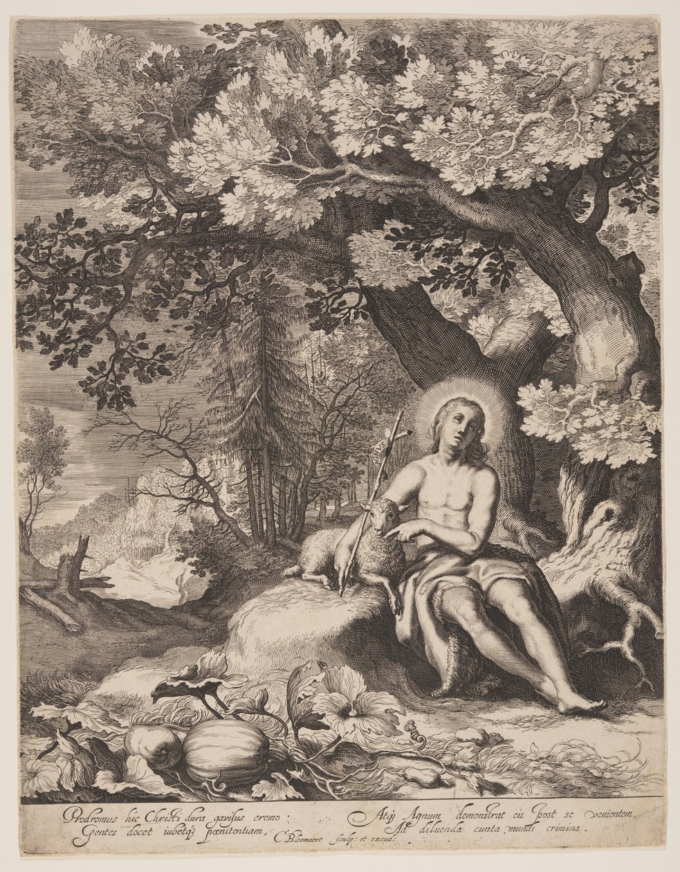 Święty Jan Chrzciciel w krajobrazie autorstwa Cornelis Bloemaert