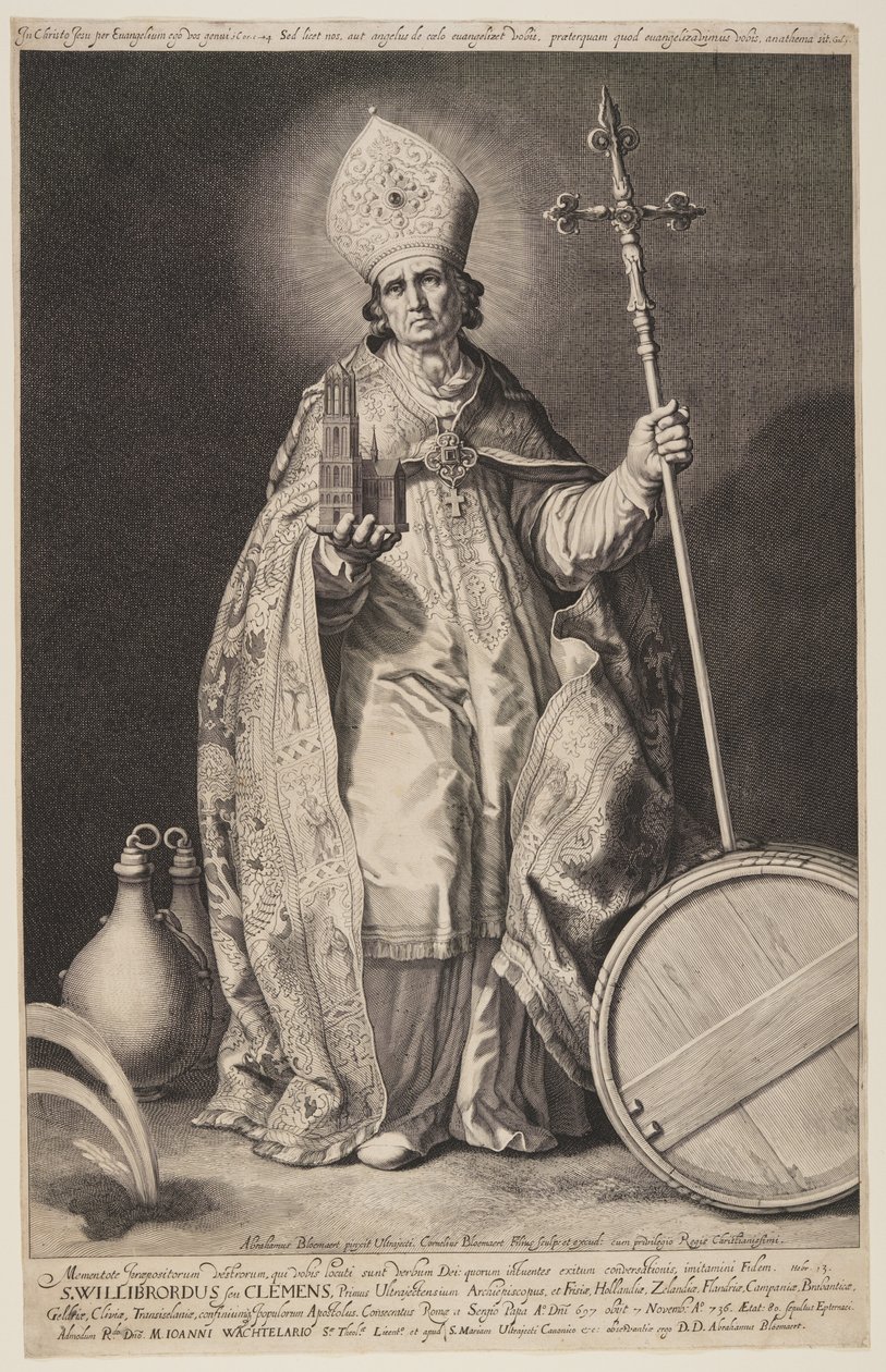 Św. Willibrord, płyta 2, od biskupów Utrechtu autorstwa Cornelis Bloemaert