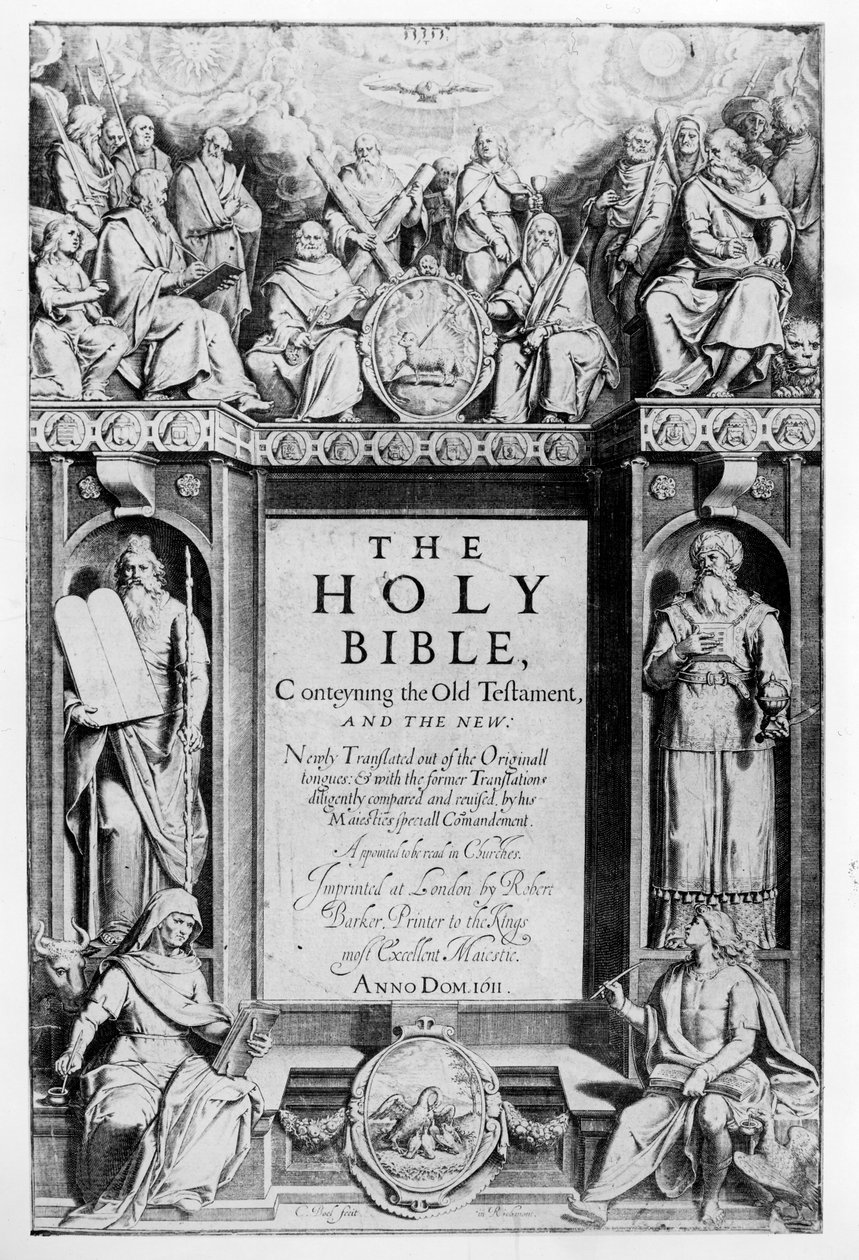 Frontyspis do „Pisma Świętego”, wyd. autor: Robert Barker, 1611 autorstwa Cornelis Boel