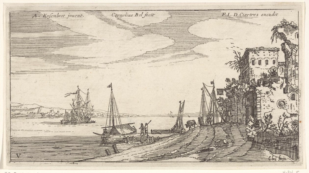 Karczma w porcie Widoki na port (tytuł serii) autorstwa Cornelis Bol