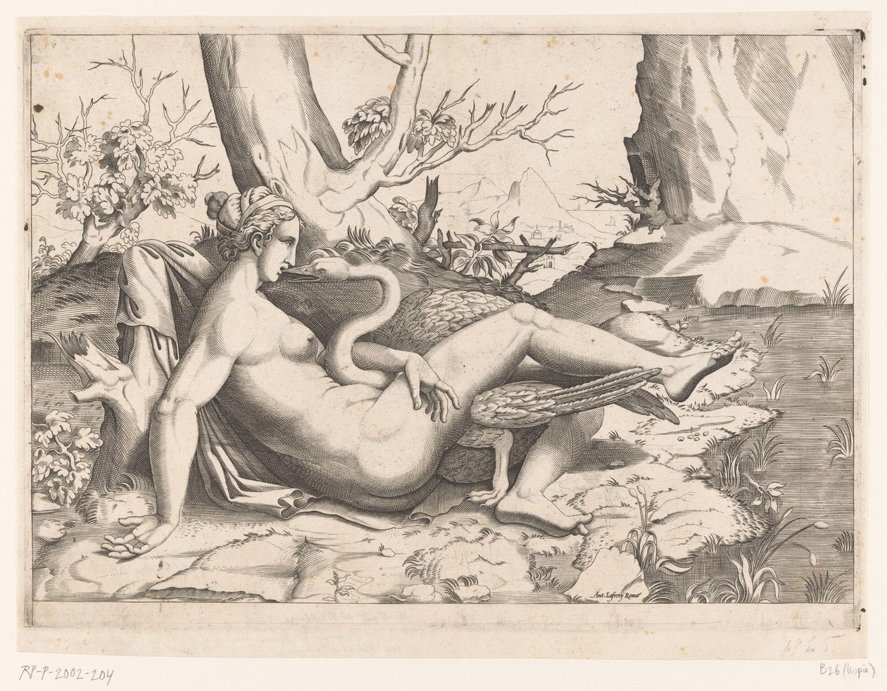 Leda i łabędź autorstwa Cornelis Bos (possibly)