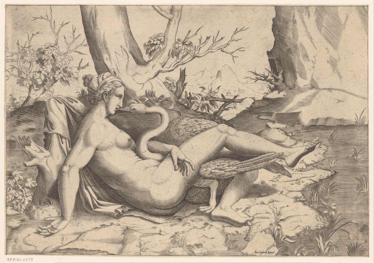Leda i łabędź autorstwa Cornelis Bos (possibly)