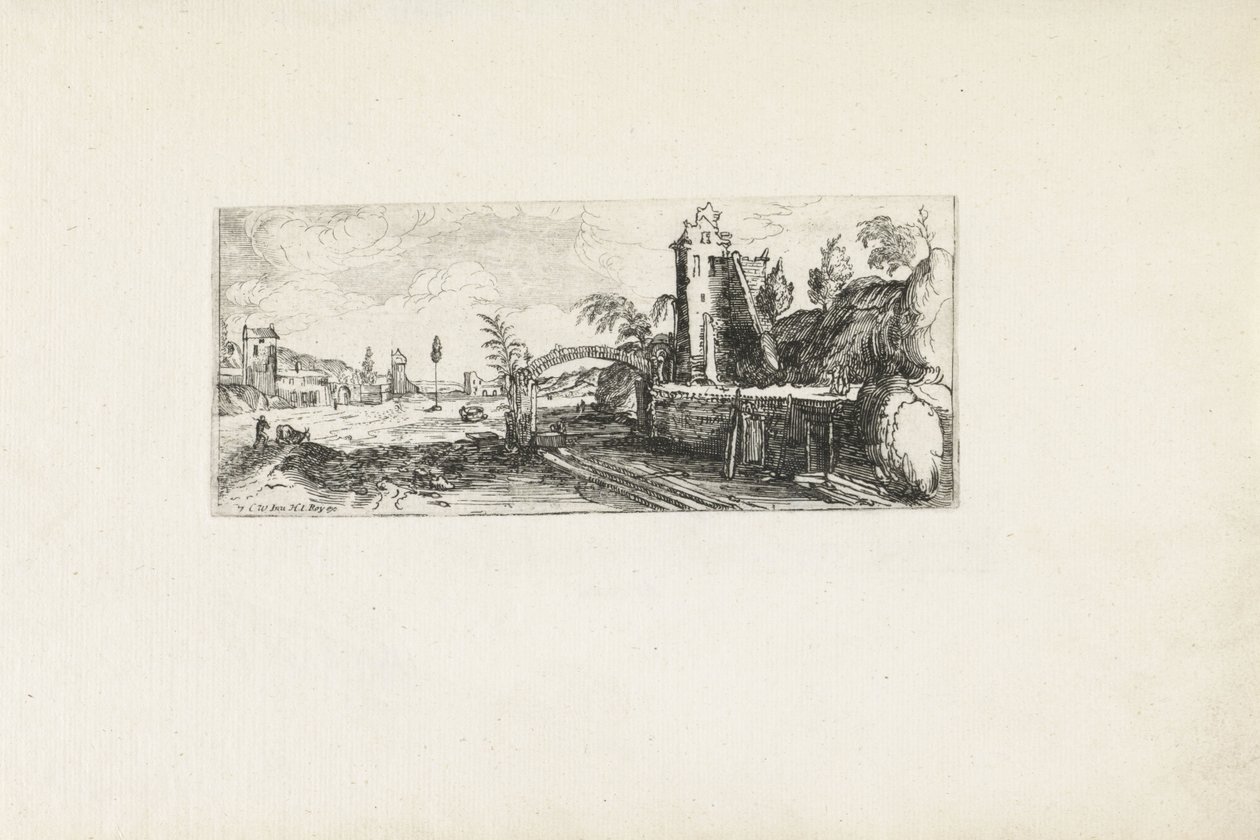 Stocznia w czasie odpływu Krajobrazy (tytuł serii) autorstwa Cornelis Claesz van Wieringen (possibly)