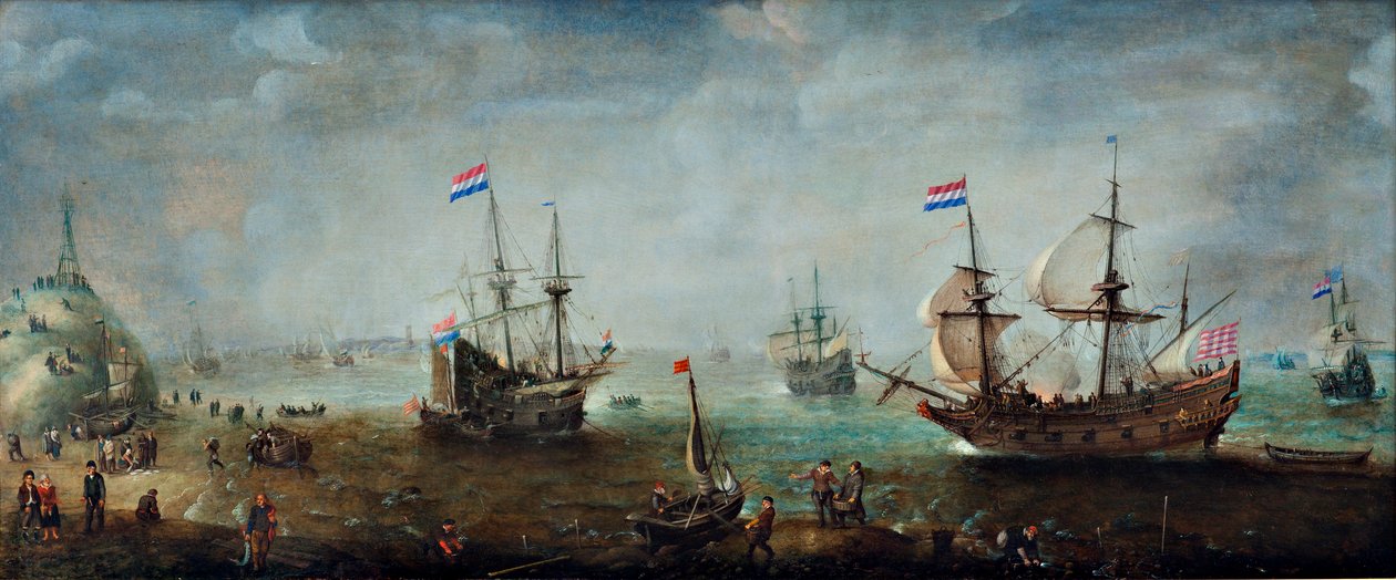 Marine (olej na drewnie) autorstwa Cornelis Claesz  van Wieringen