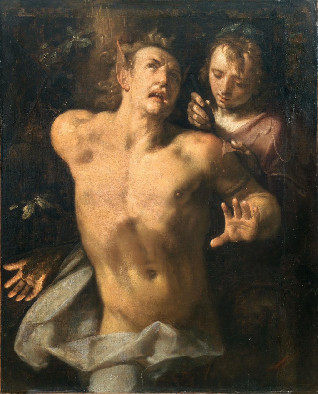 Obdzieranie ze skóry Marsjasza. autorstwa Cornelis Cornelisz. Haarlem van