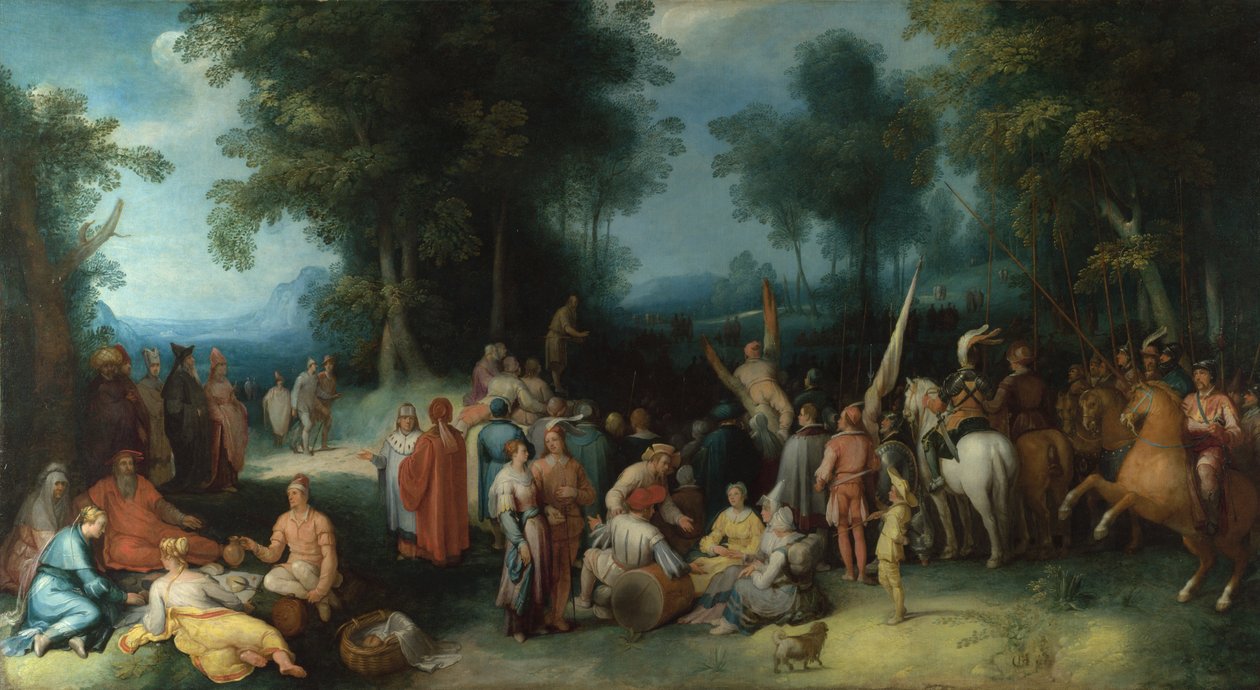 Kazanie św. Jana Chrzciciela, 1602 autorstwa Cornelis Cornelisz. Haarlem van