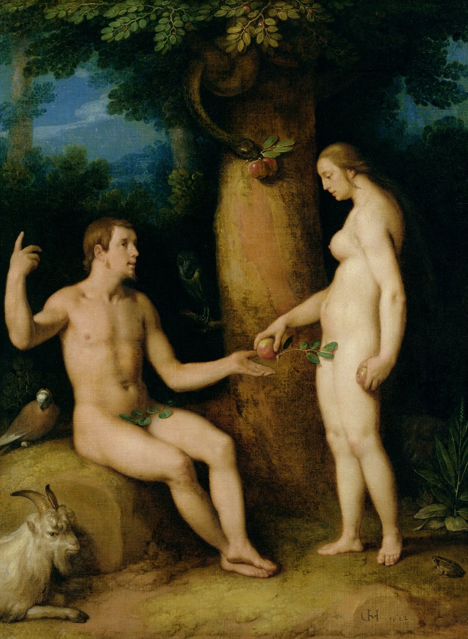 Adam i Ewa, 1622 autorstwa Cornelis Cornelisz van Haarlem