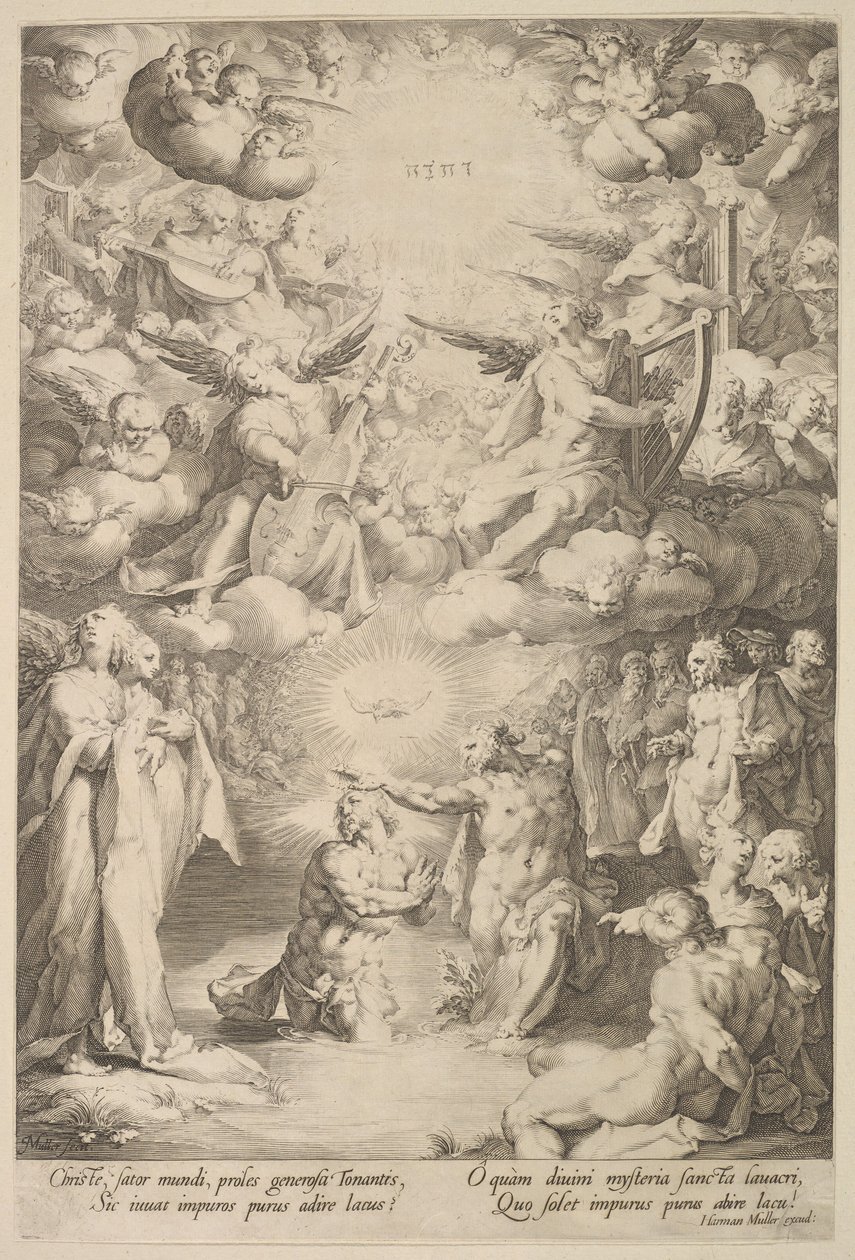 Chrzest Chrystusa, ca. 1600 autorstwa Cornelis Cornelisz van Haarlem