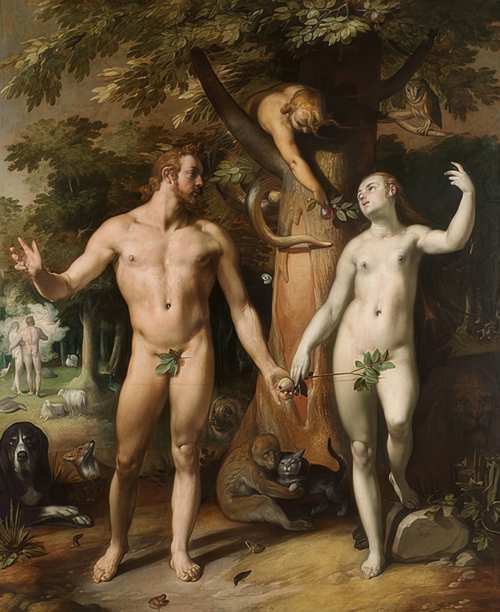 Upadek człowieka. 1592 autorstwa Cornelis Cornelisz. van Haarlem