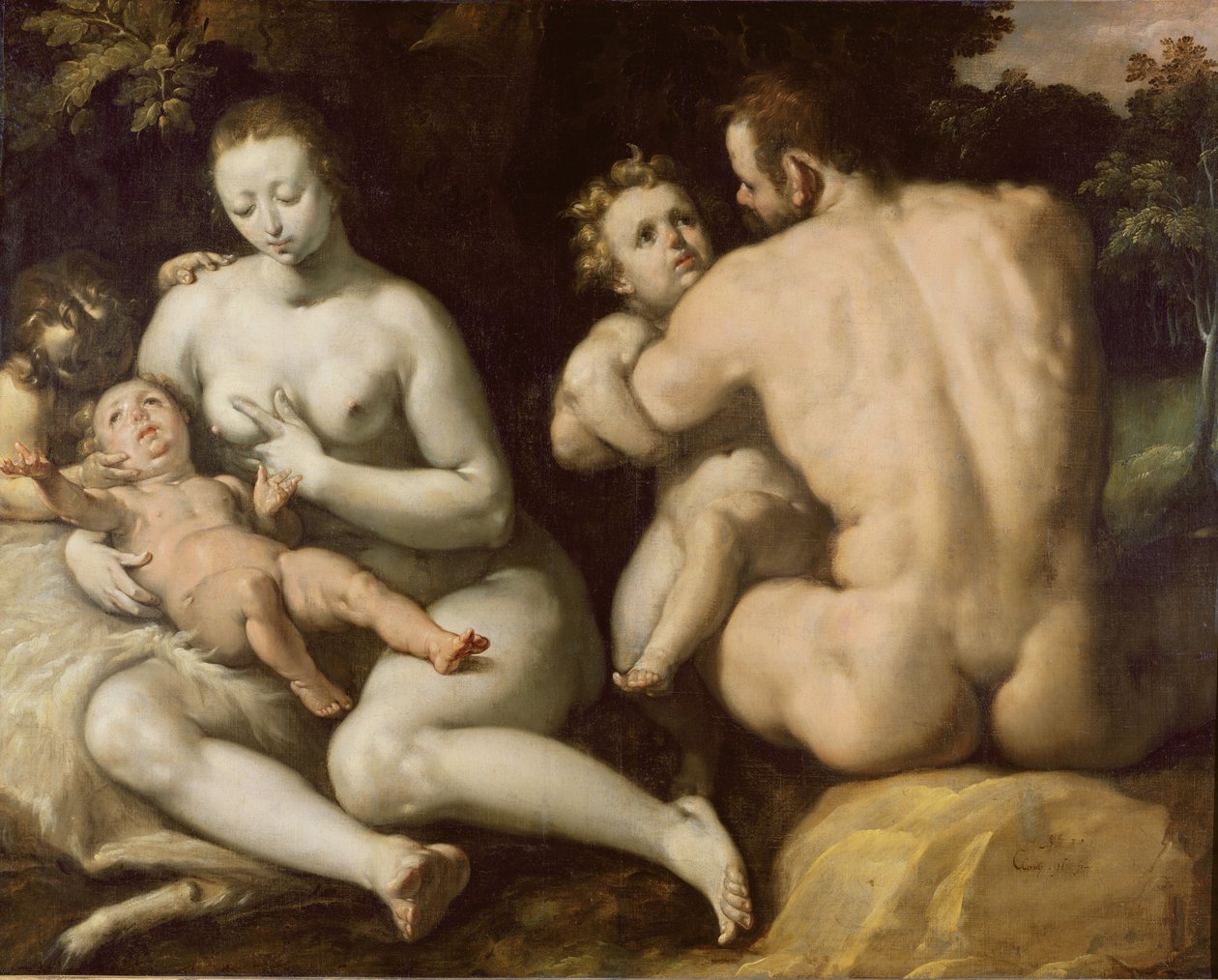 Rodzina Noego autorstwa Cornelis Cornelisz van Haarlem