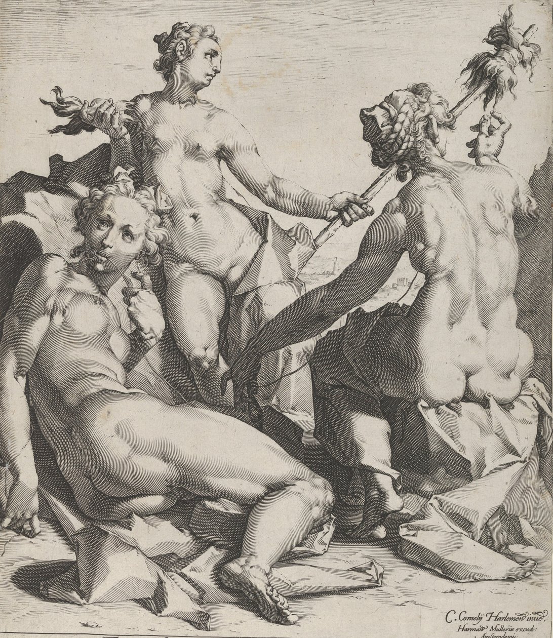 Trzy losy, ca. 1589 autorstwa Cornelis Cornelisz van Haarlem