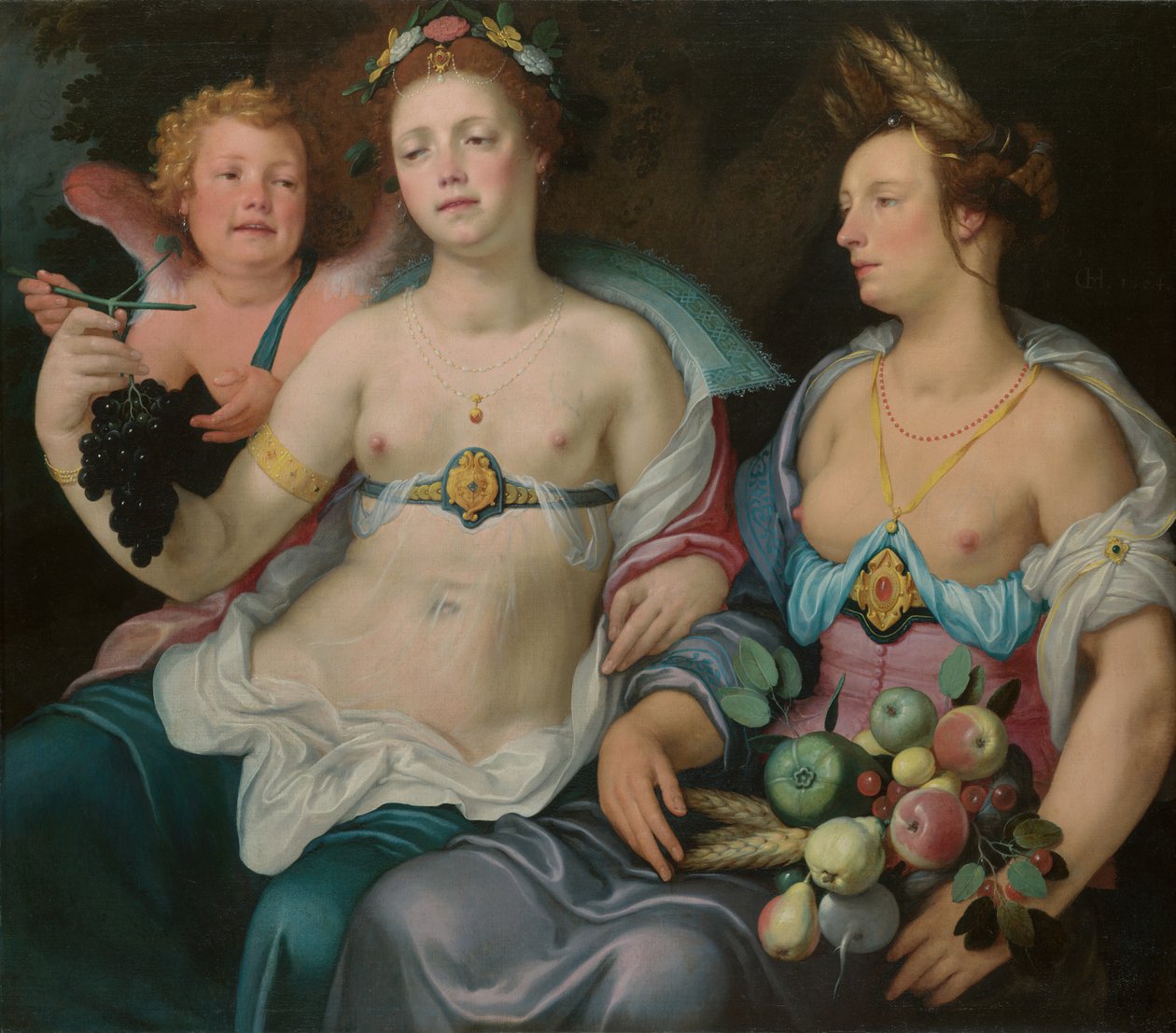 Wenus, Kupidyn i Ceres, 1604. autorstwa Cornelis Cornelisz van Haarlem